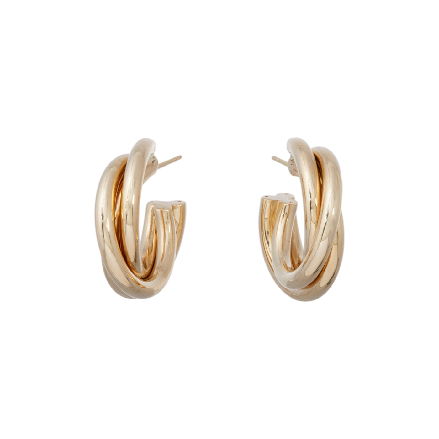 Triple Intertwined Hoop Earrings | Yellow Gold / 1.25 in (3.2 cm) | Earrings
