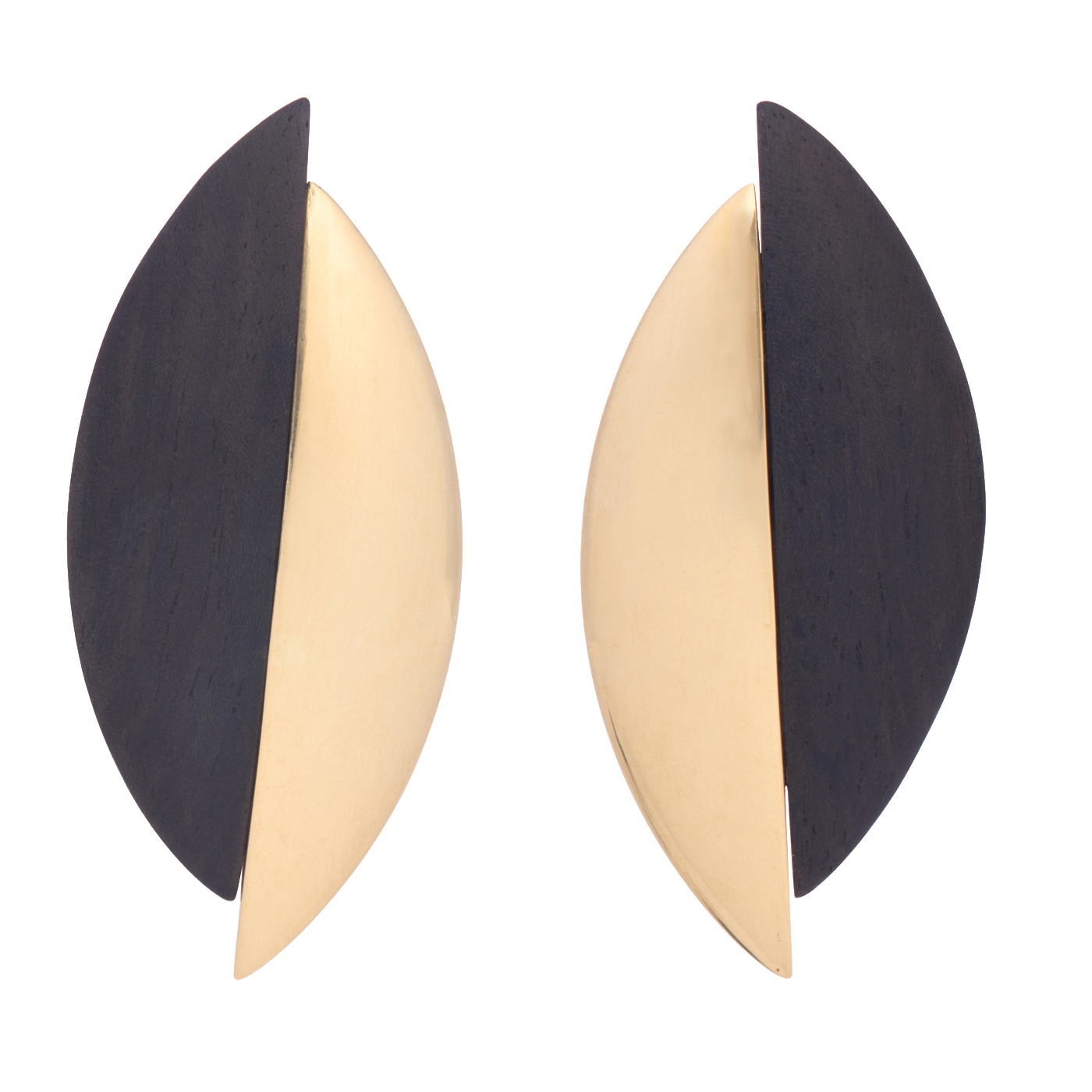 Ebony and Yellow Gold Earrings