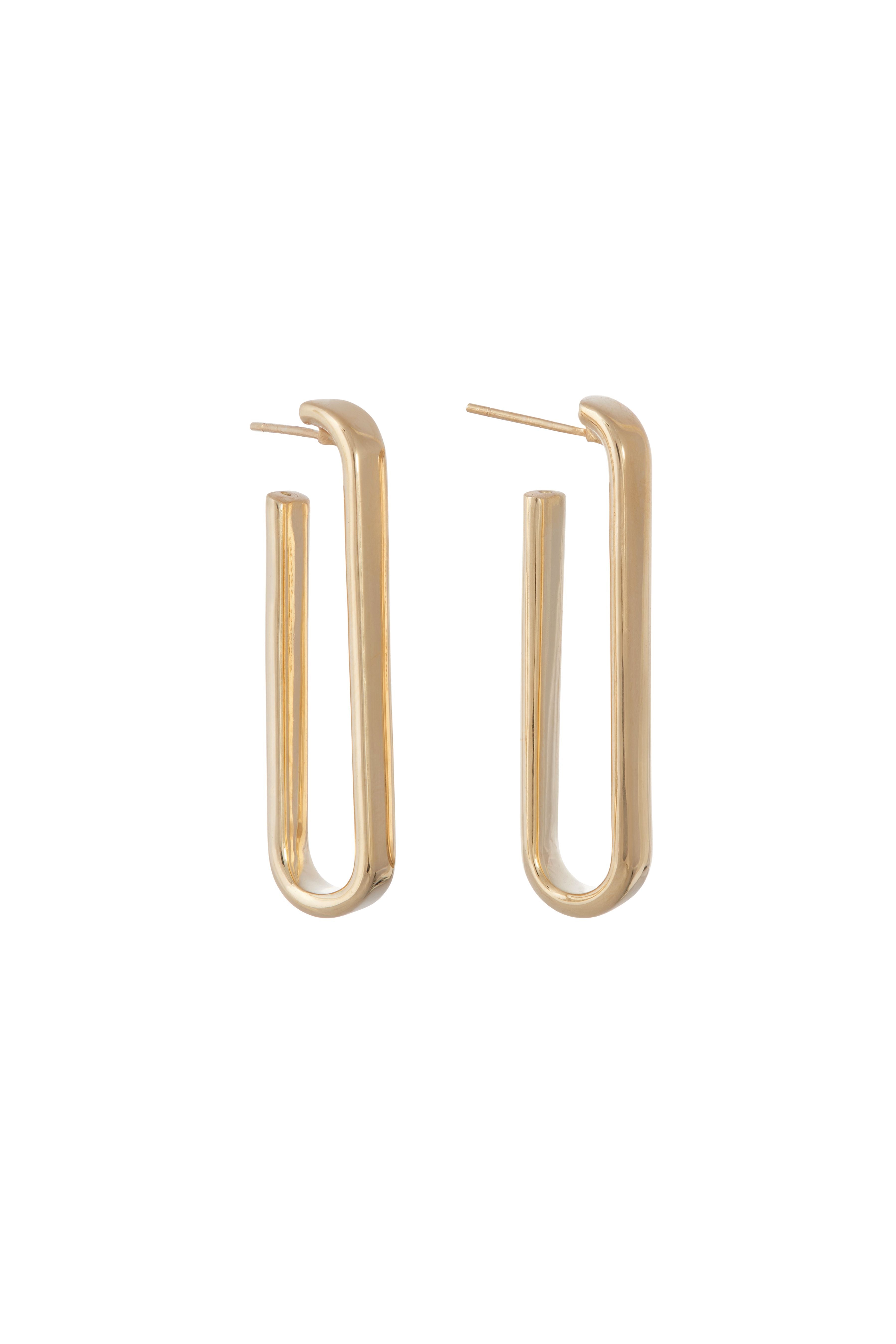 Wide Paperclip Hoop Earrings | Yellow Gold / Wide | Earrings