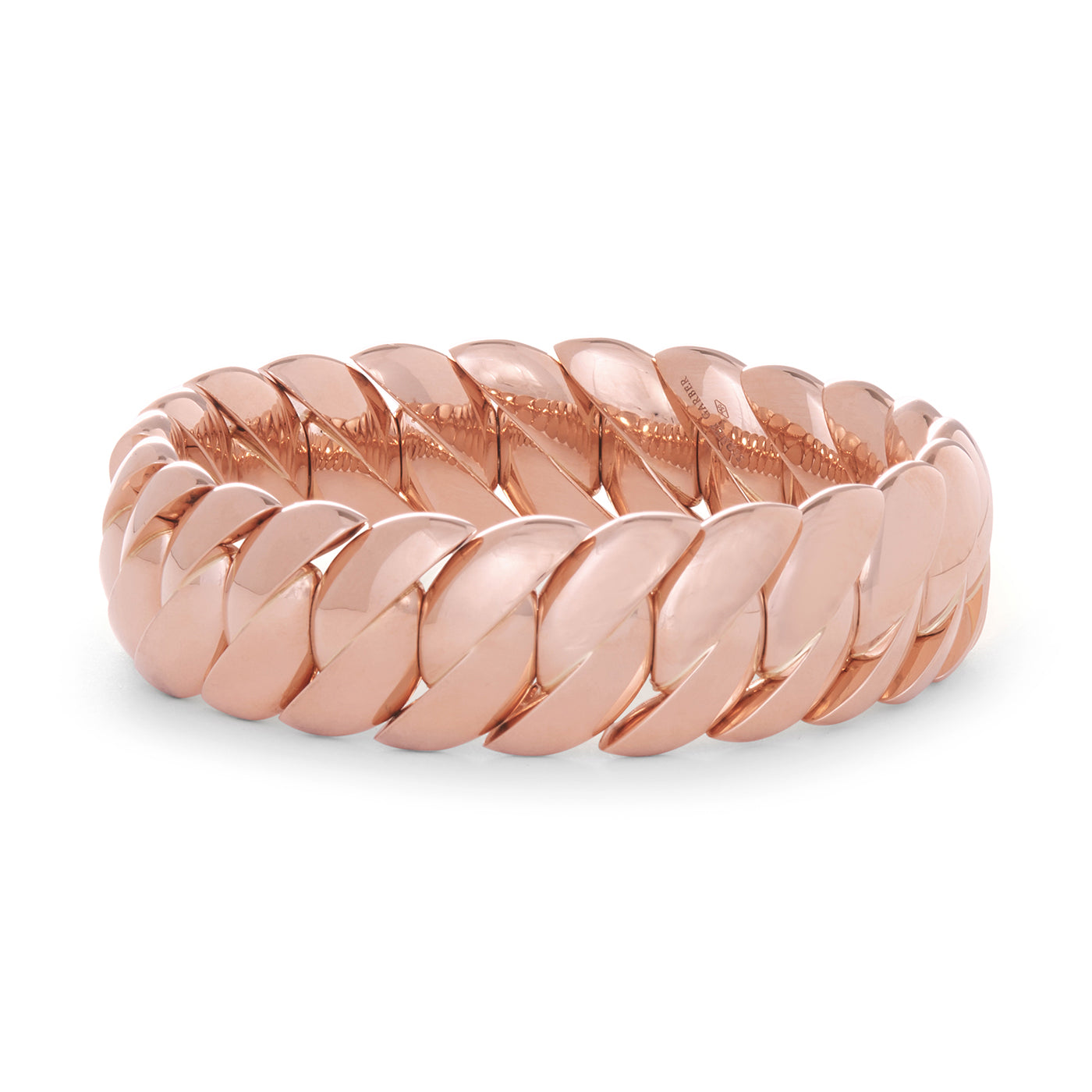 Wave Link Bracelet | Rose Gold with High Polish Finish / 6.7 in (17 cm) | Bracelets