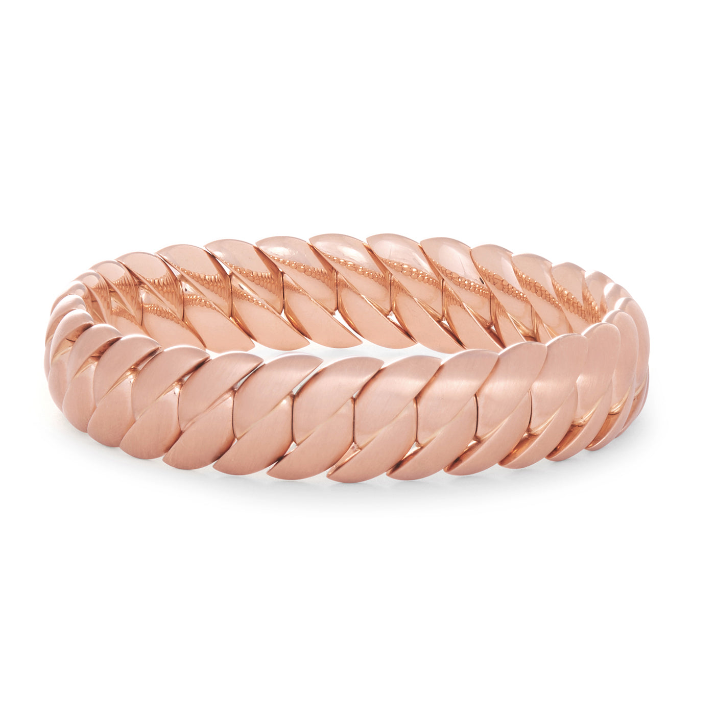 Skinny Wave Link Bracelet | Rose Gold with Matte Finish / 6.7 in (17 cm) | Bracelets