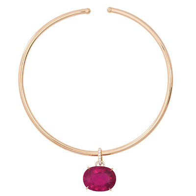 Oval Rubellite Pendant