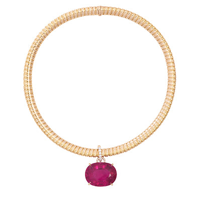 Oval Rubellite Pendant