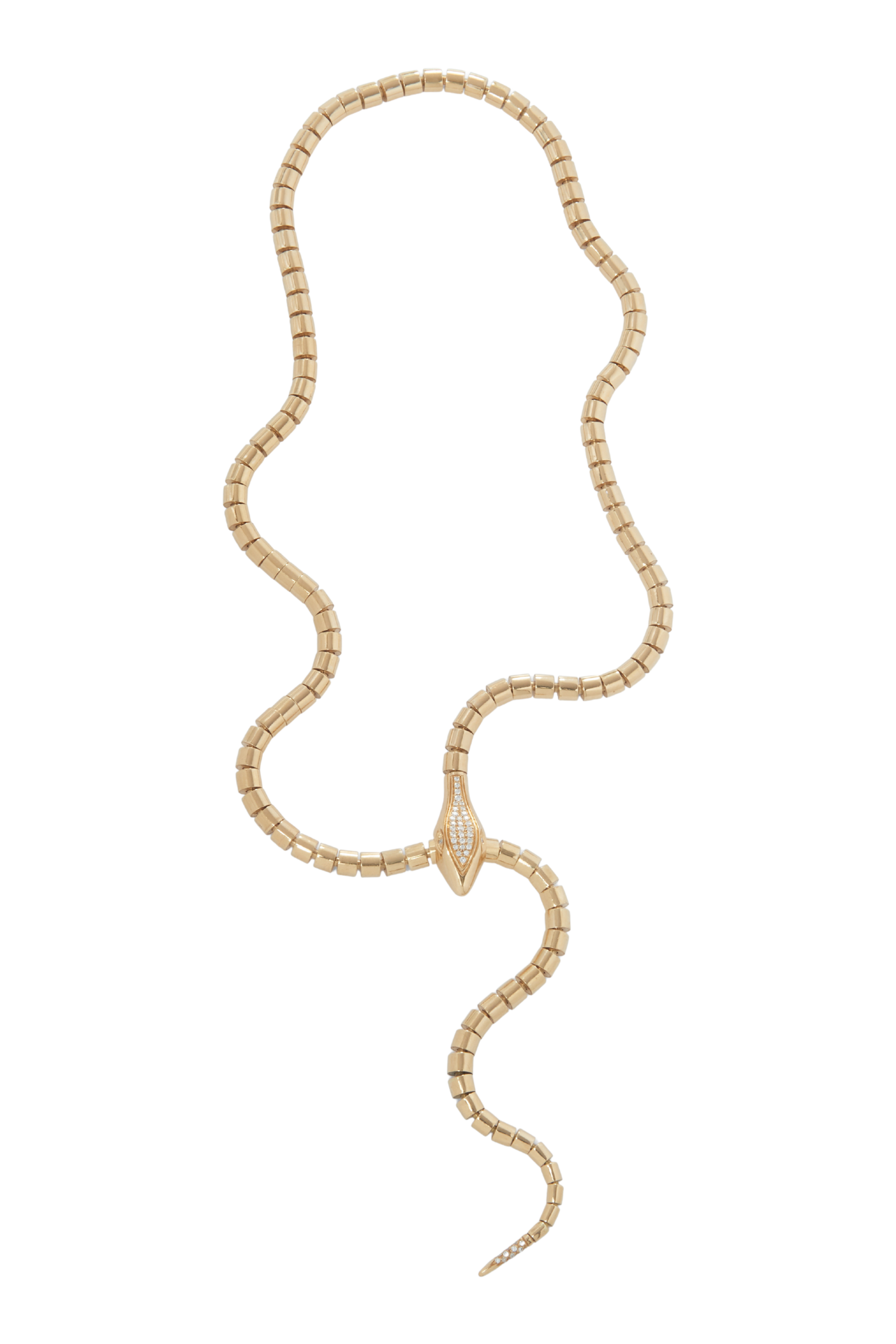 Wrap Around Snake Lariat with Diamonds - Sidney Garber