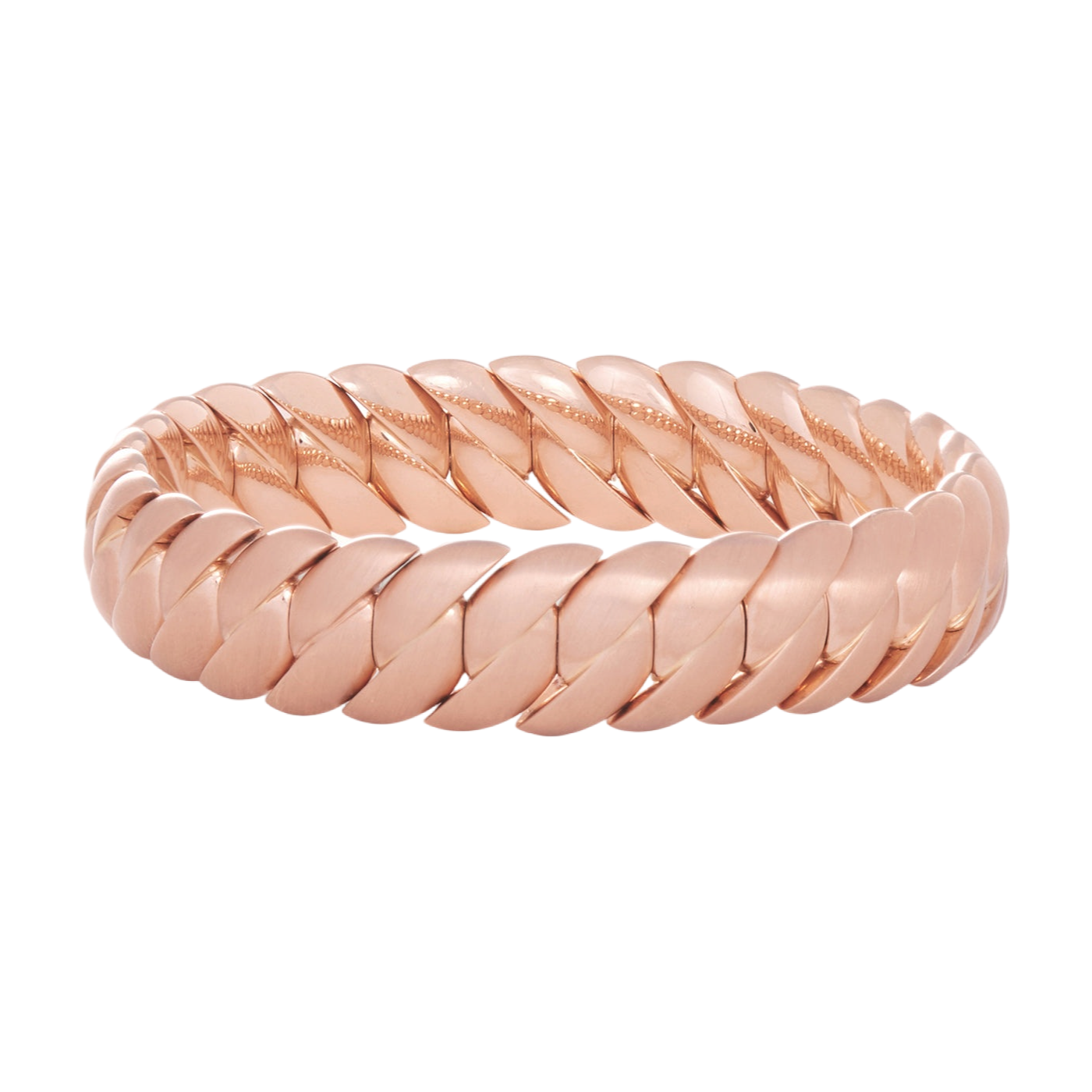 Skinny Wave Link Bracelet | Rose Gold with Matte Finish / 6.7 in (17 cm) | Bracelets