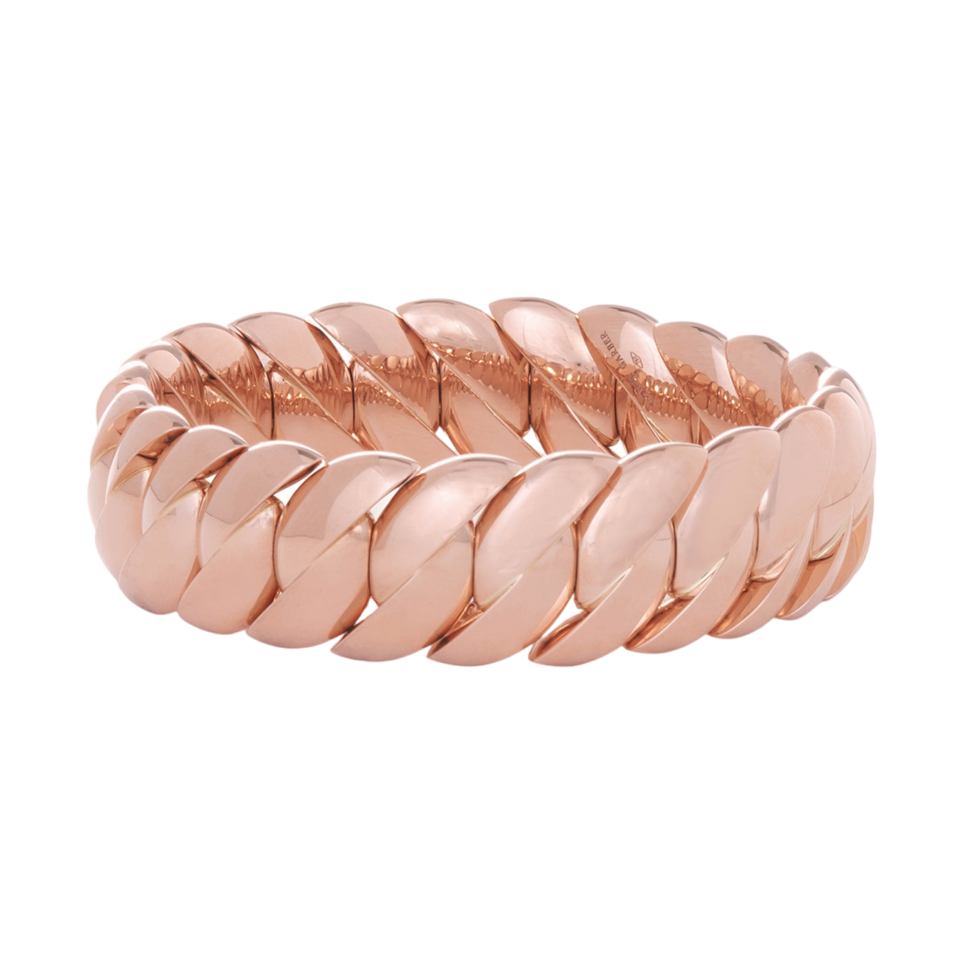 Wave Link Bracelet | Rose Gold with High Polish Finish / 6.7 in (17 cm) | Bracelets