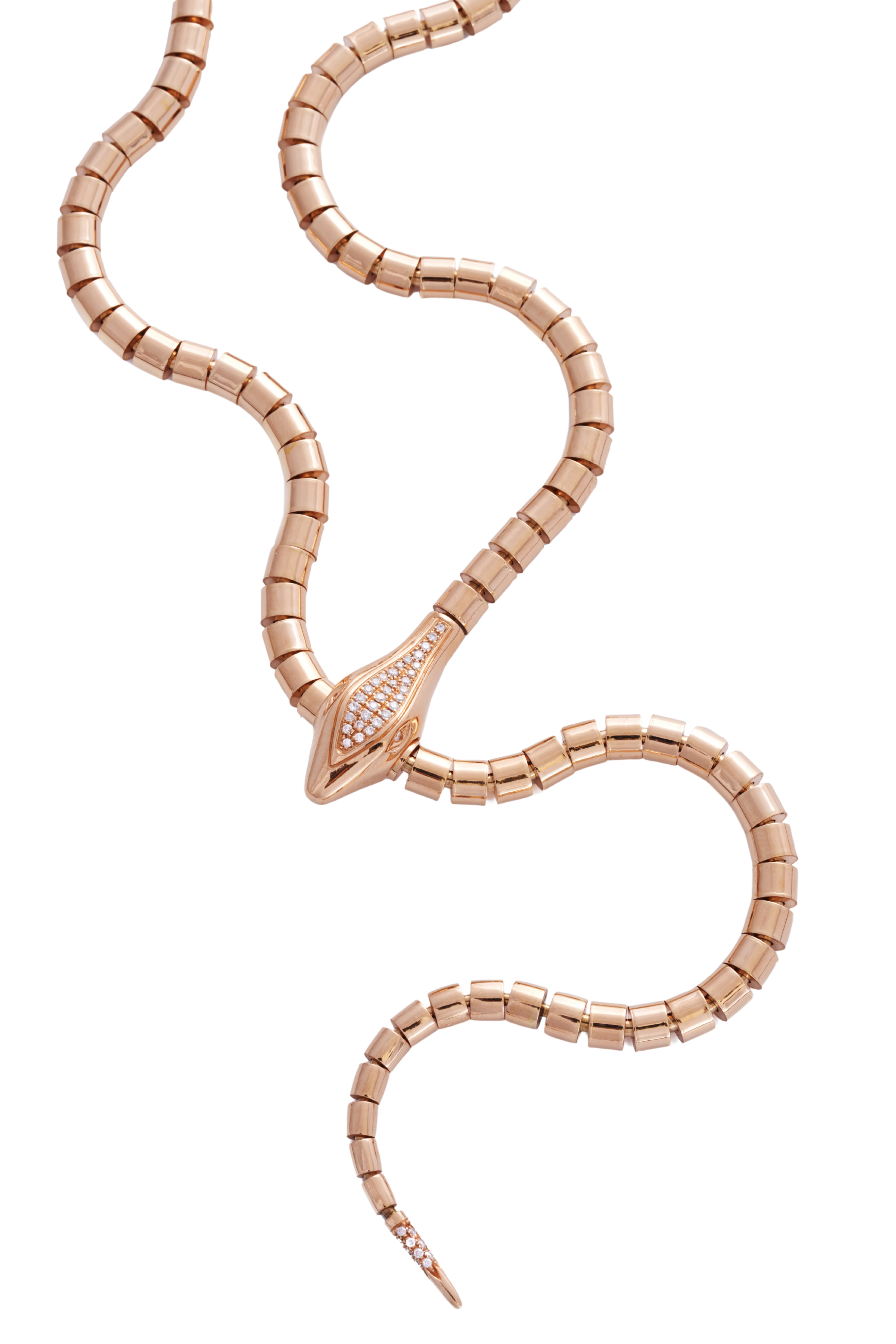 Wrap Around Snake Lariat with Diamonds