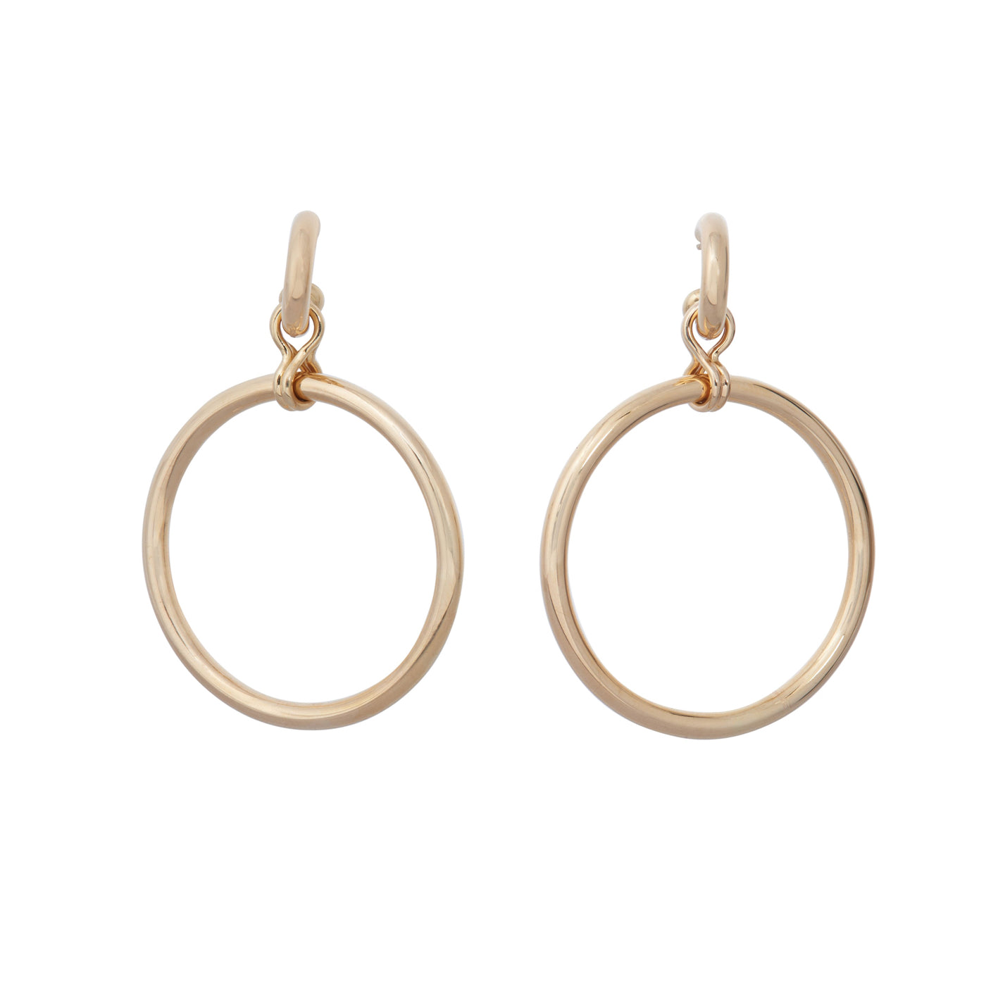 Drop Hoop Earrings | Yellow Gold / 3 in (7.6 cm) | Earrings