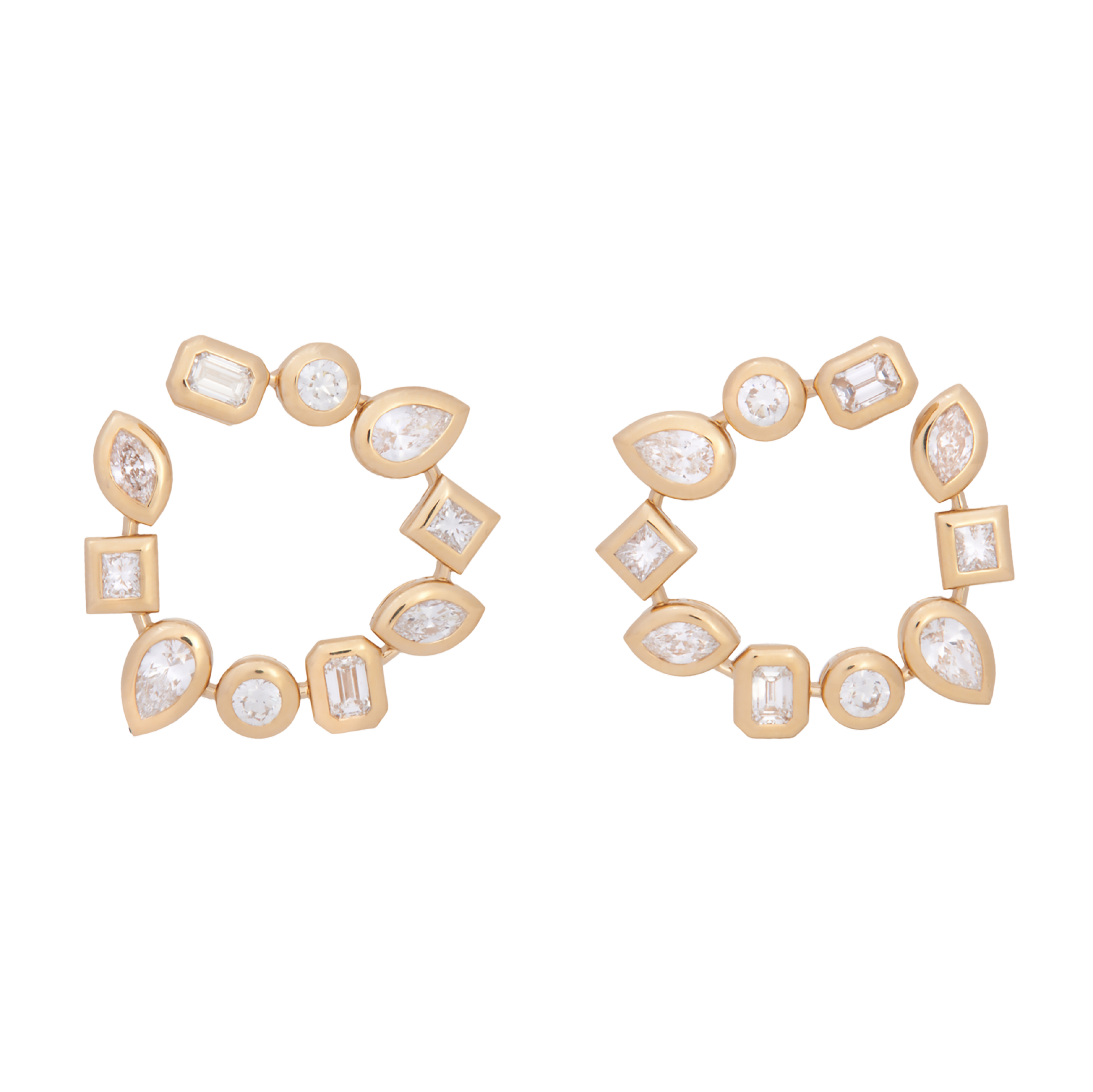 Multi Shape Circle Earrings