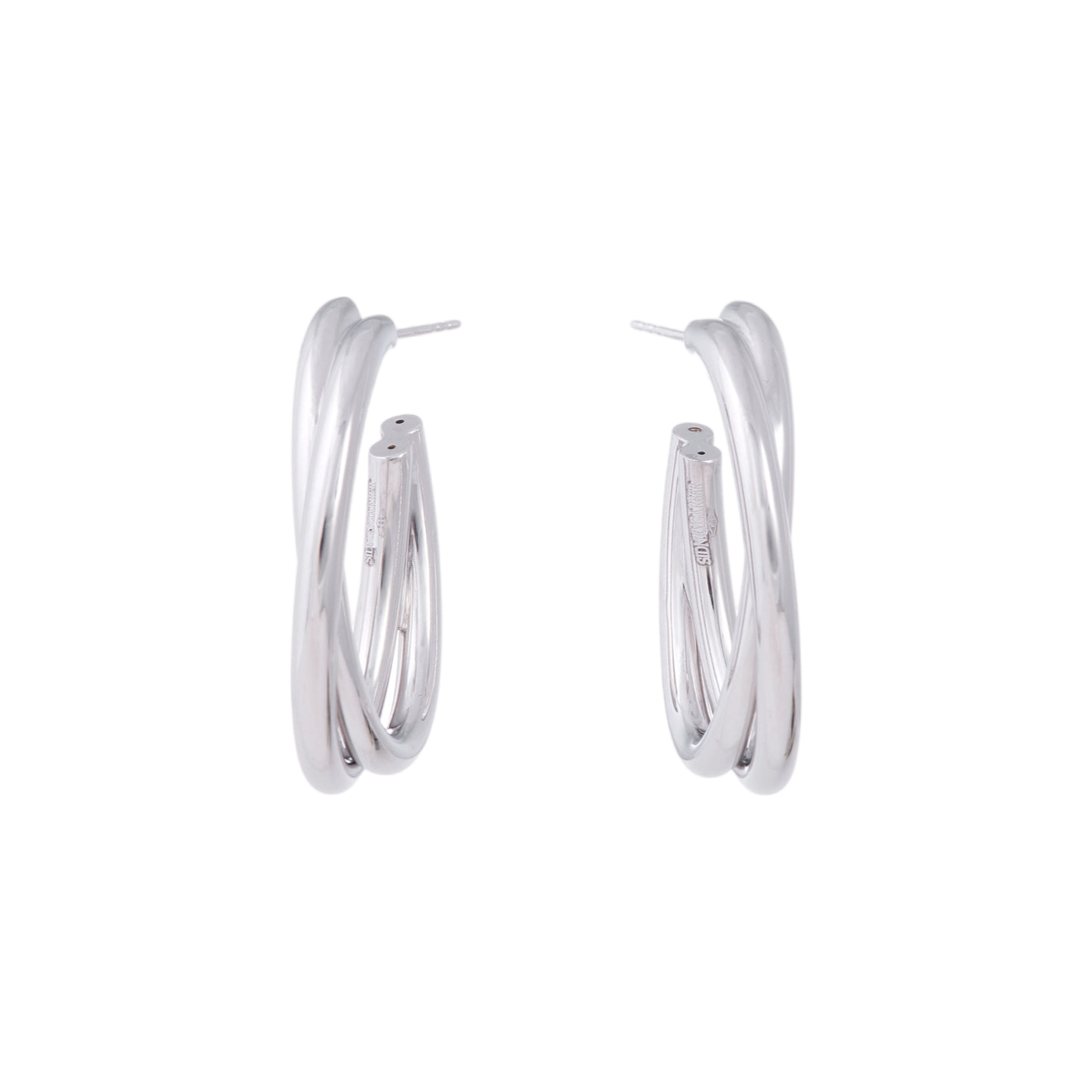 Oval Intertwined Hoop Earrings | White Gold / 1.75 in (4.4 cm) | Earrings