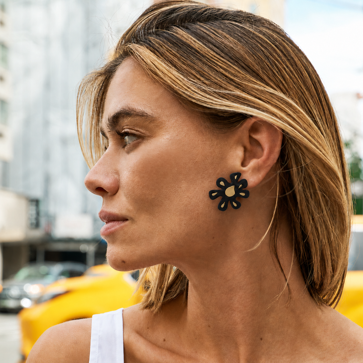Arcadia Ebony and Gold Earrings