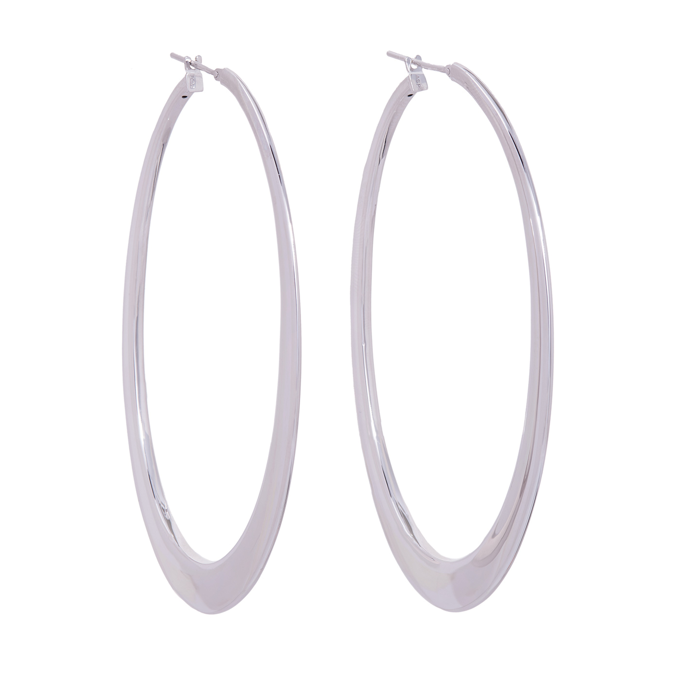 Crescent Hoop Earrings | White Gold | Earrings