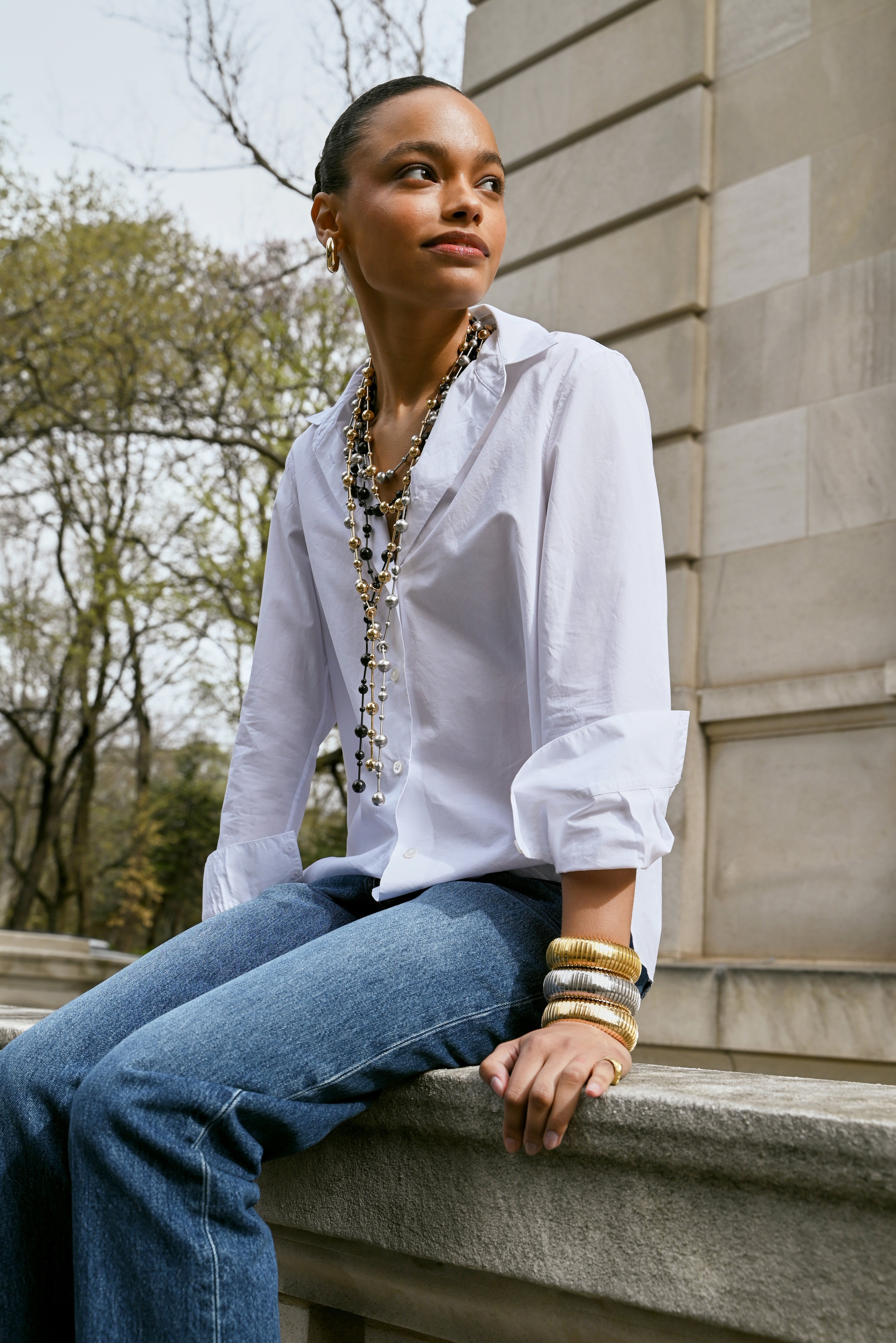 Wide Tubular Hoop Earrings