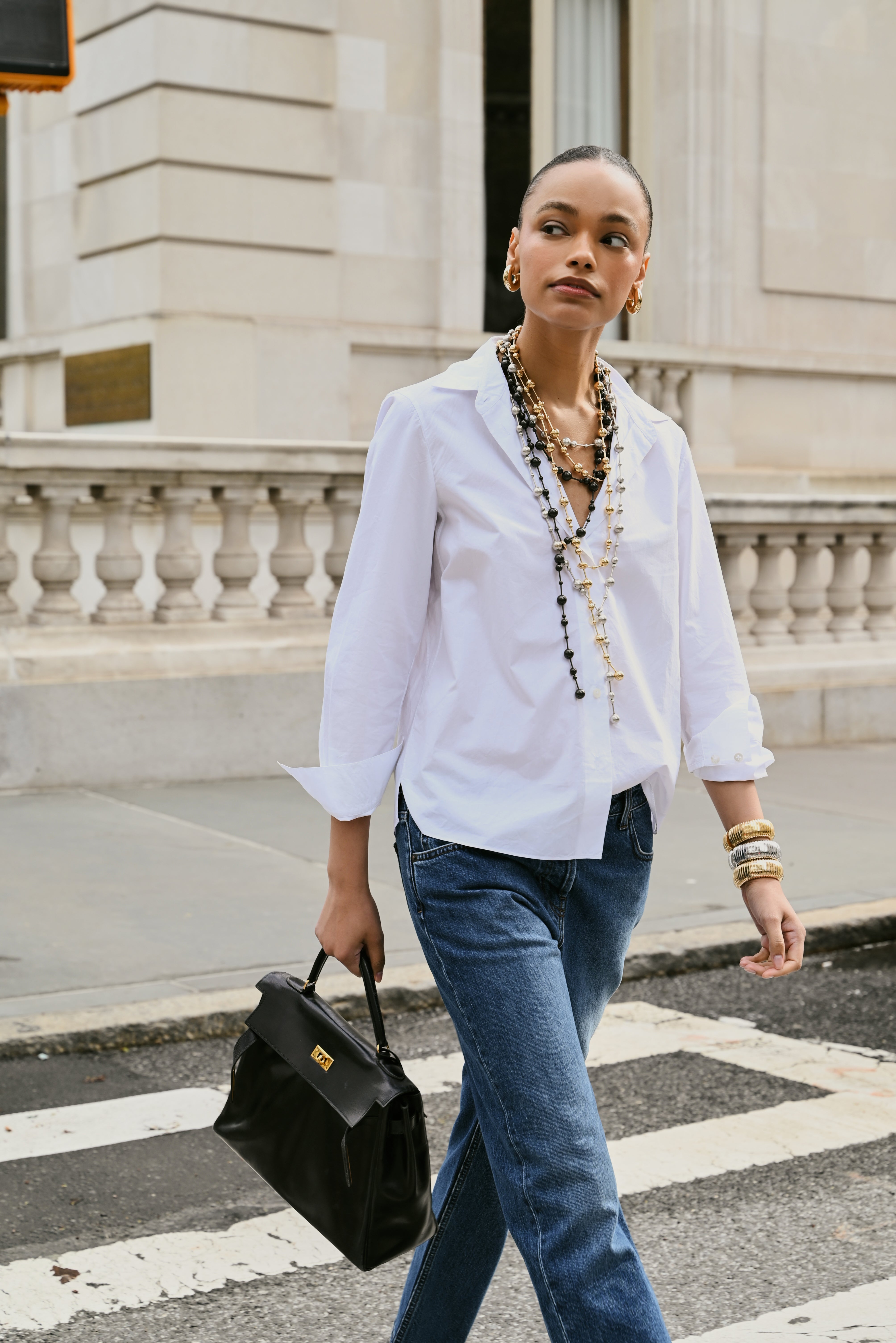 Wide Tubular Hoop Earrings