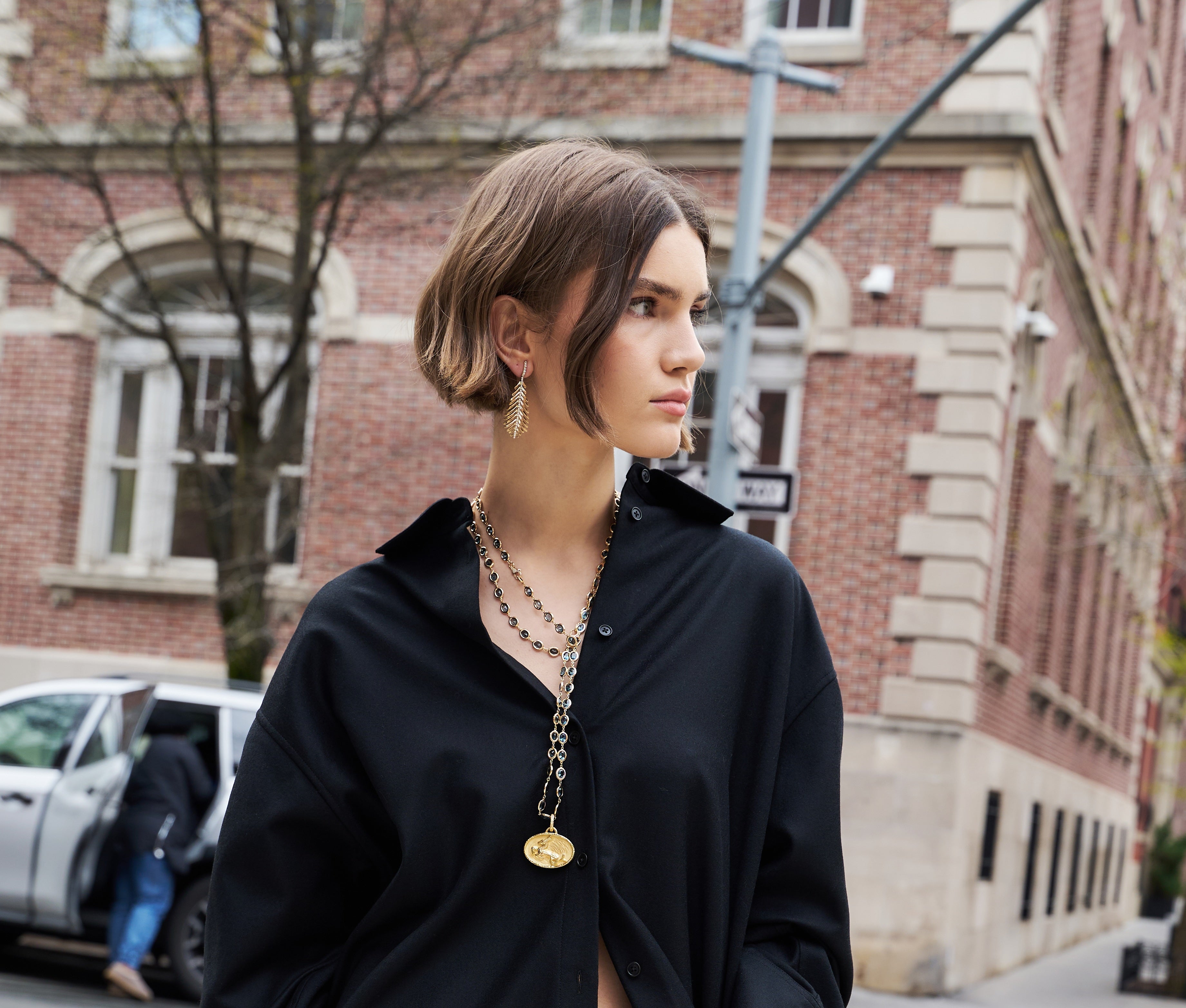 Clover Denim Blue Topaz Necklace