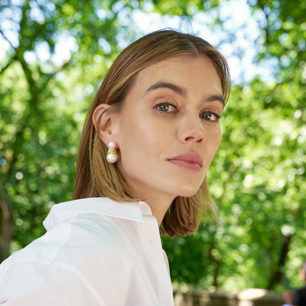 Double Pearl Earrings