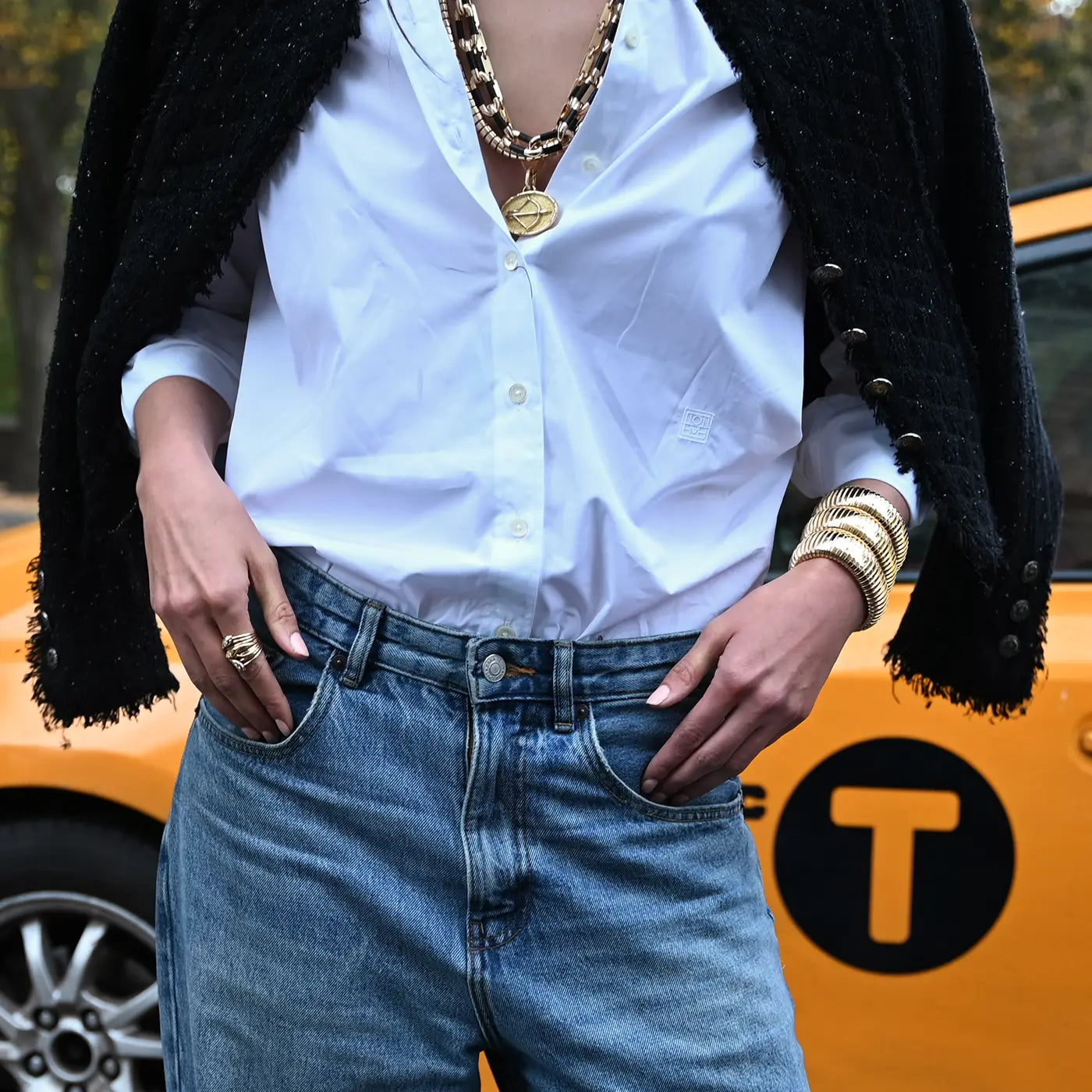 Ebony and Gold Link Necklace | Yellow Gold / 28 in (71 cm) | Necklaces