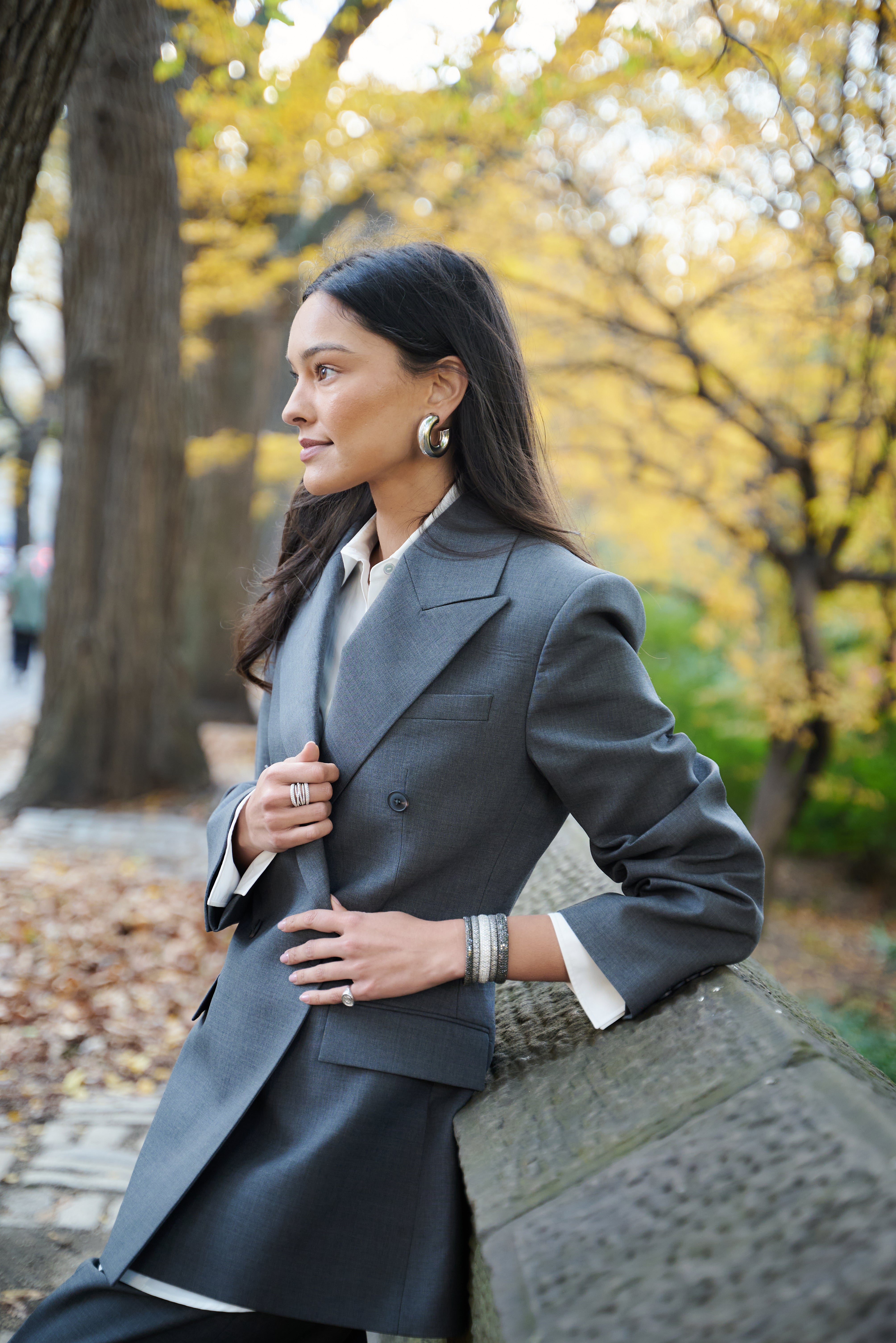 Wide Tubular Hoop Earrings