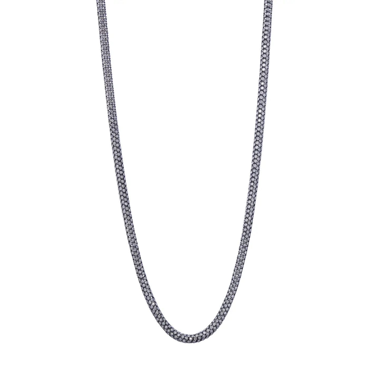 Grey Diamond Lunetta Necklace | White Gold with Grey Diamonds / 36 in (91.5 cm) | Necklaces