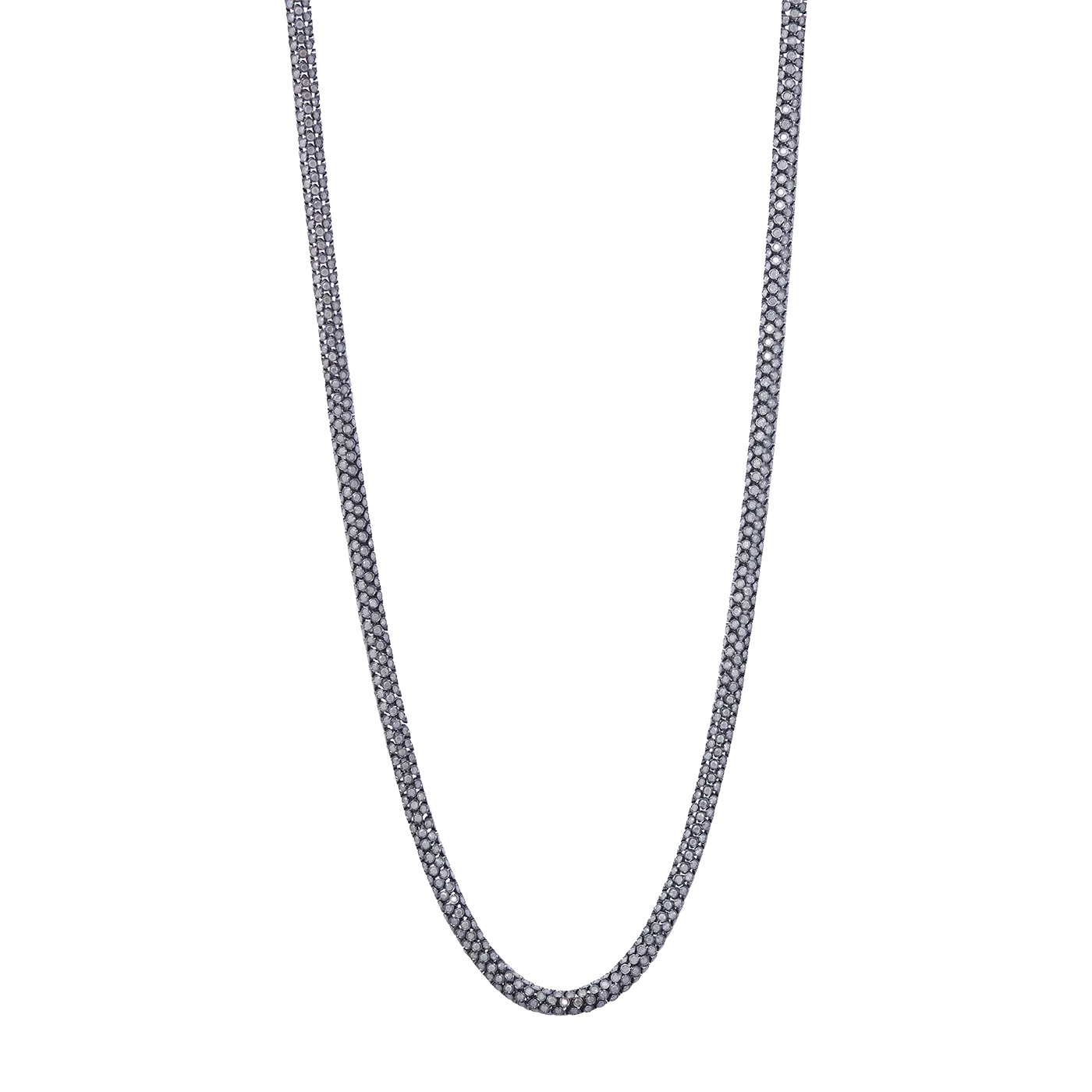 Grey Diamond Lunetta Necklace | White Gold with Grey Diamonds / 36 in (91.5 cm) | Necklaces