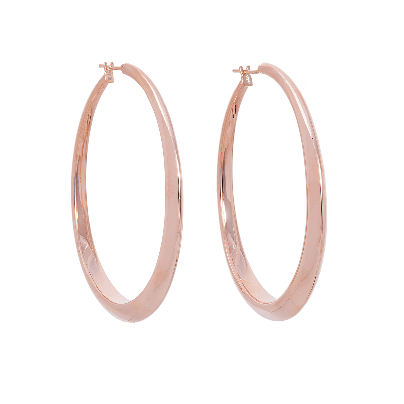 Rose gold oval earrings discount
