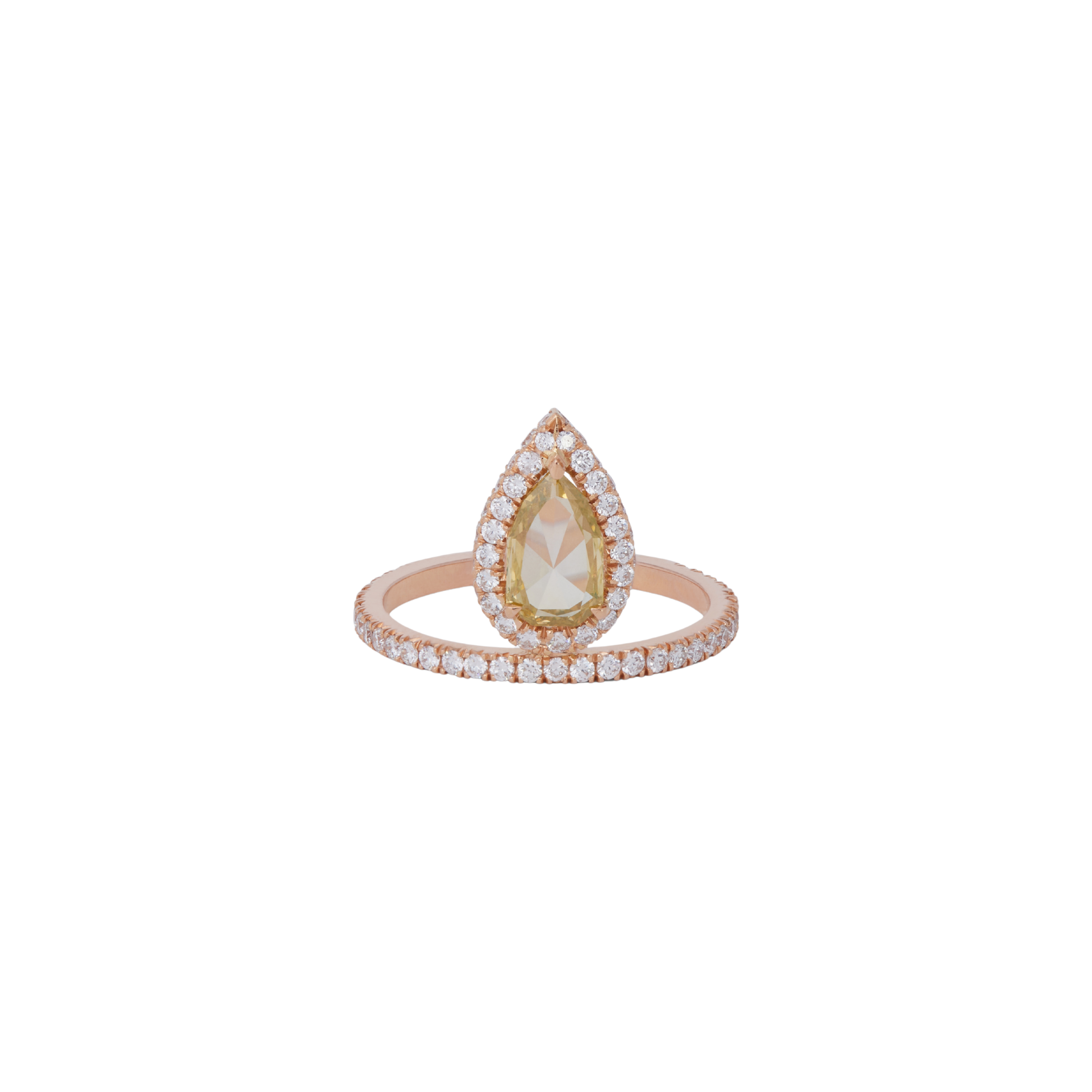 Teardrop Rose Gold Diamond Ring