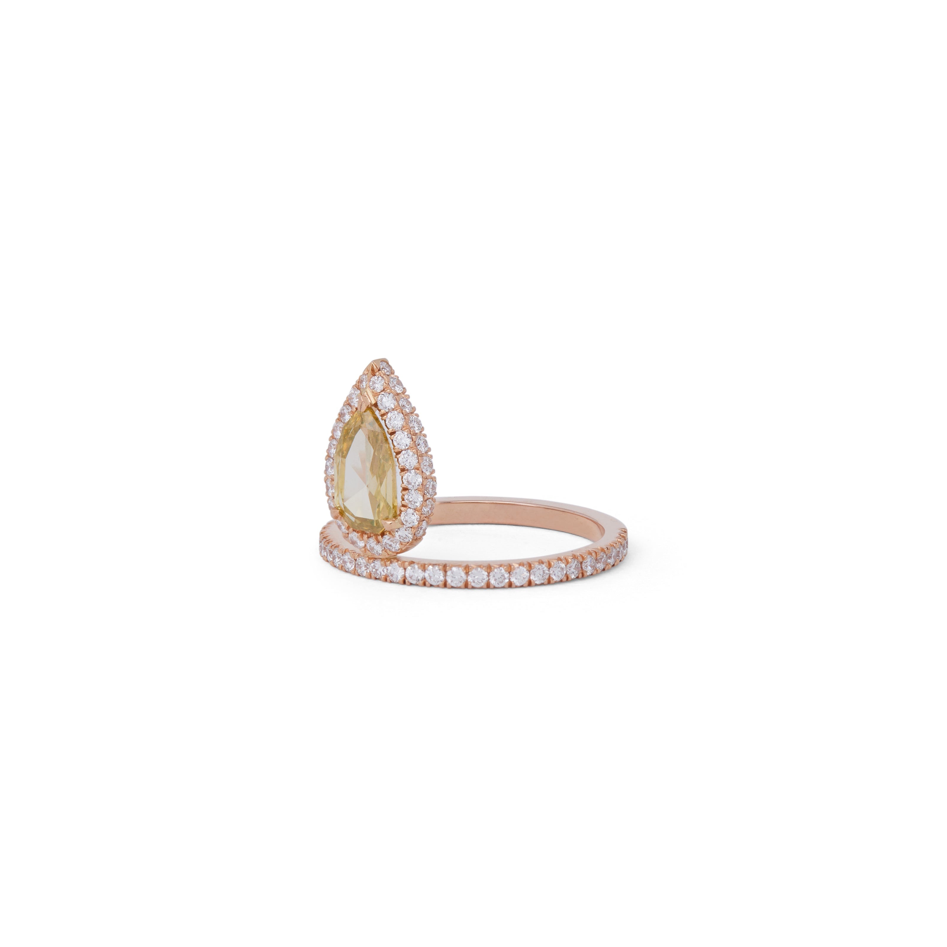 Teardrop Rose Gold Diamond Ring