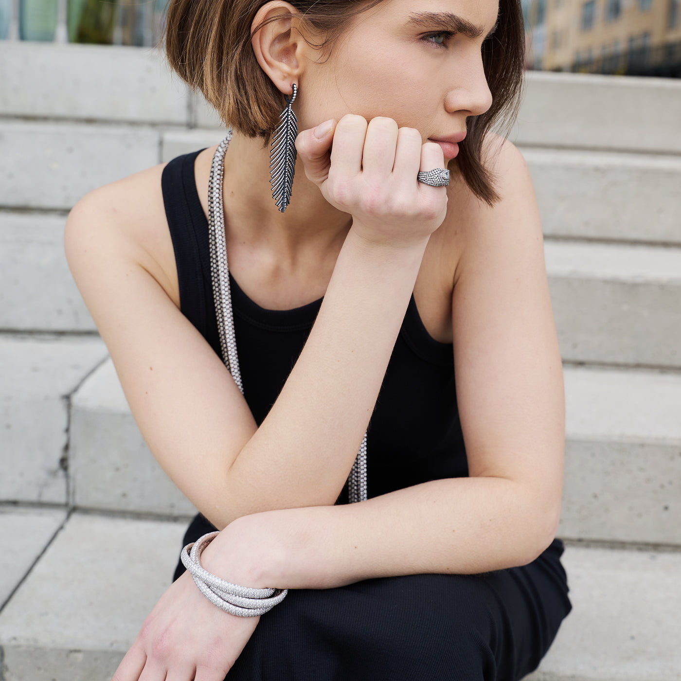 Rolling Bracelet with Diamonds