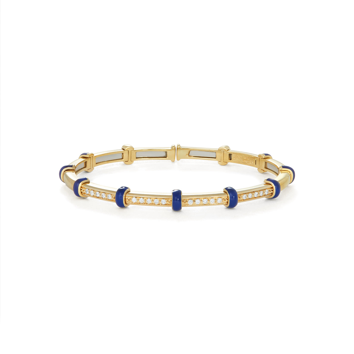 Blue Enamel Carly Bracelet with Diamonds