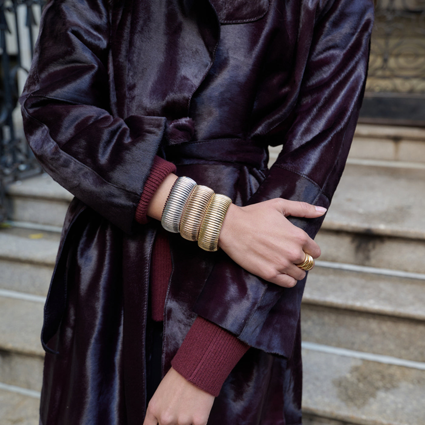 Stretch Line Bracelet In Rose Gold