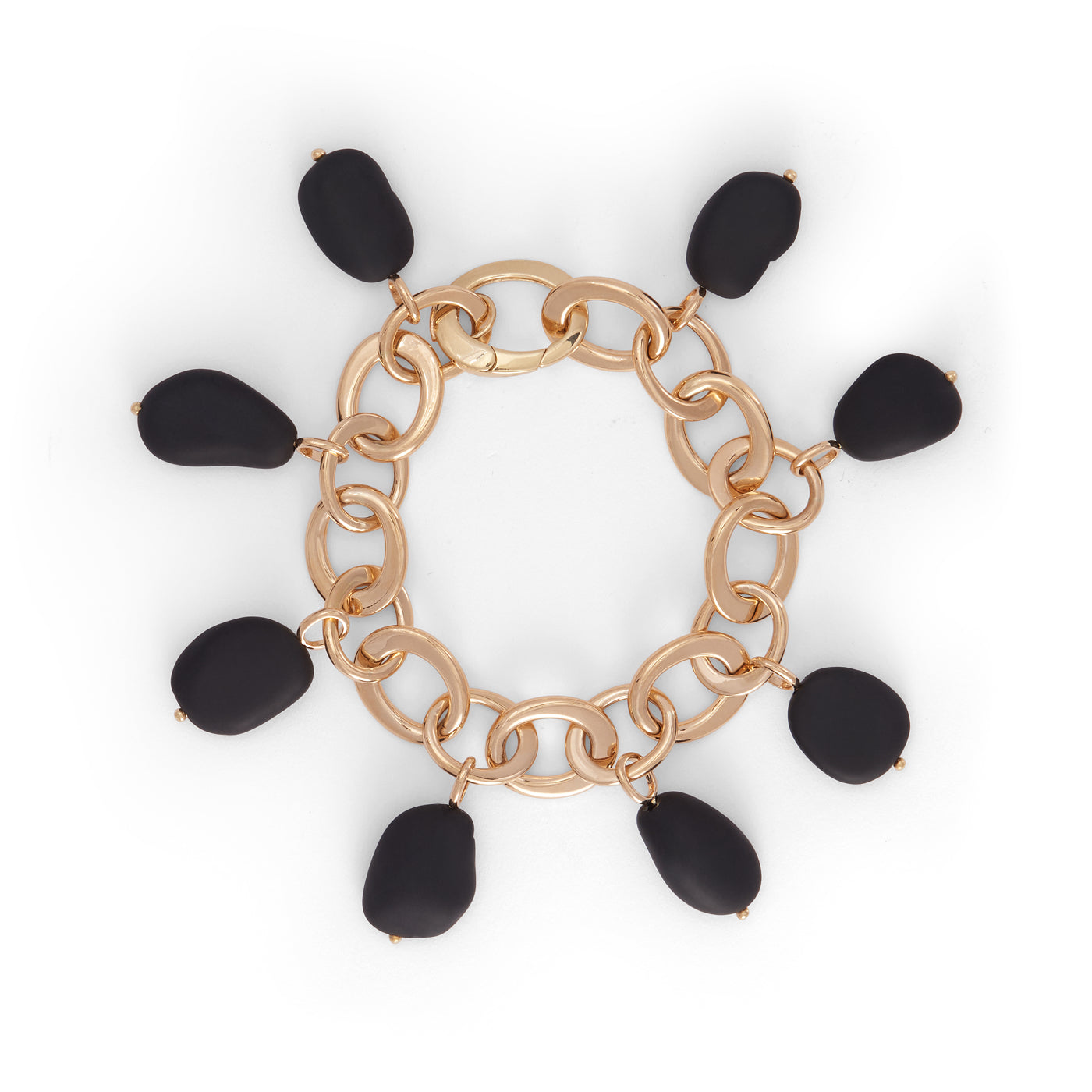 Crescent Link Bracelet with Black Tourmaline