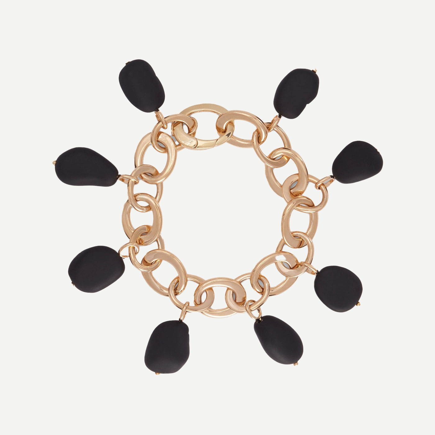 Crescent Link Bracelet with Black Tourmaline