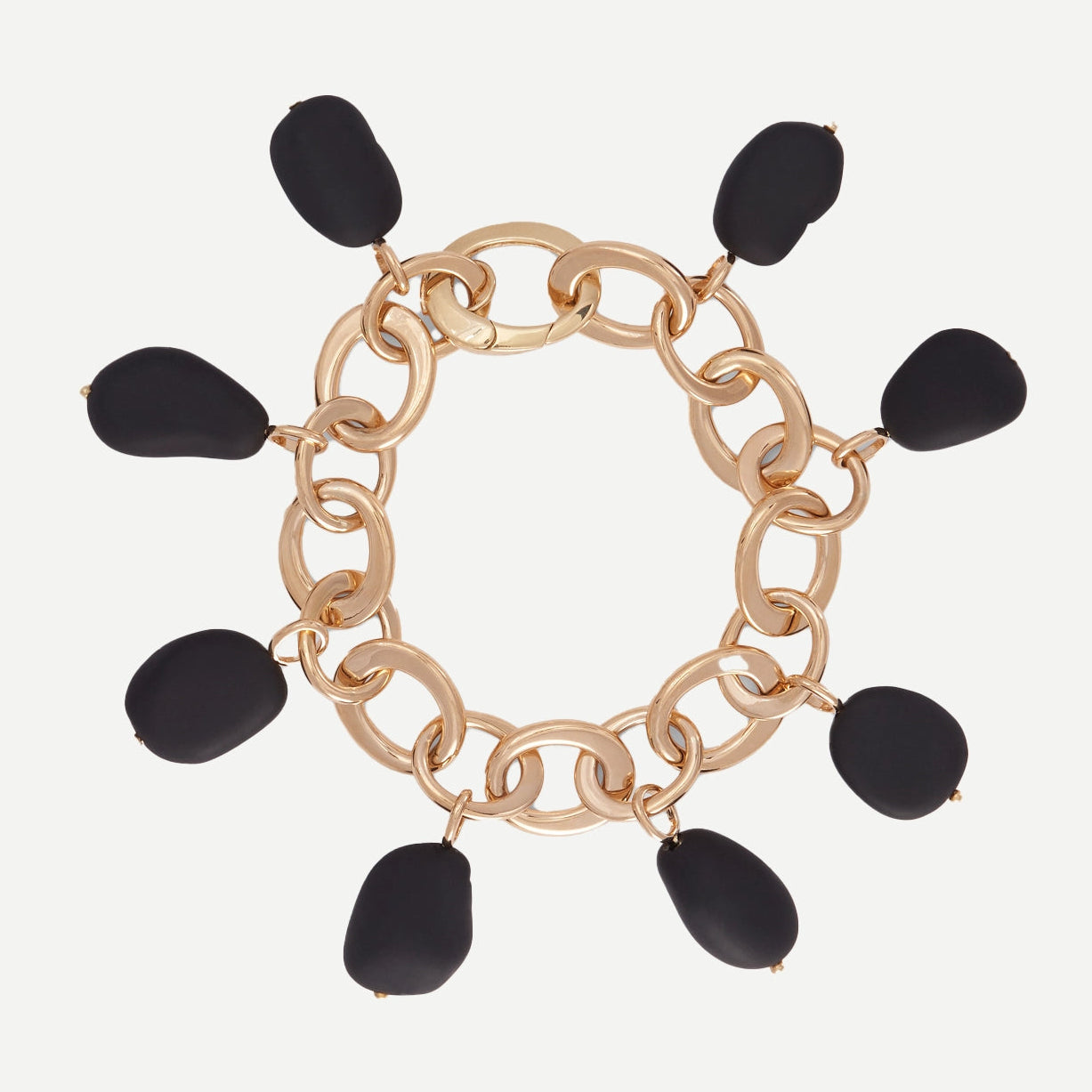 Crescent Link Bracelet with Black Tourmaline