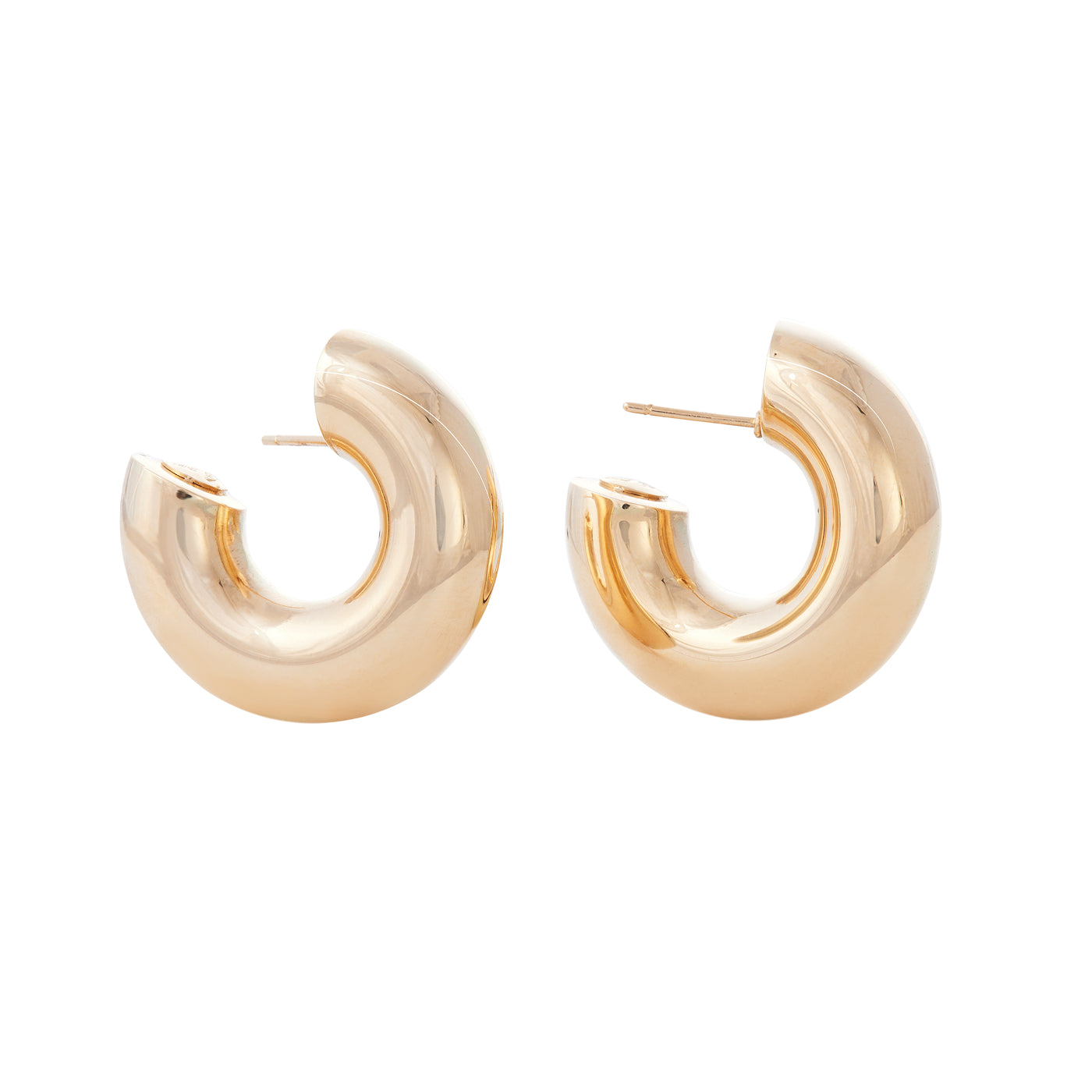 Wide Tubular Hoop Earrings