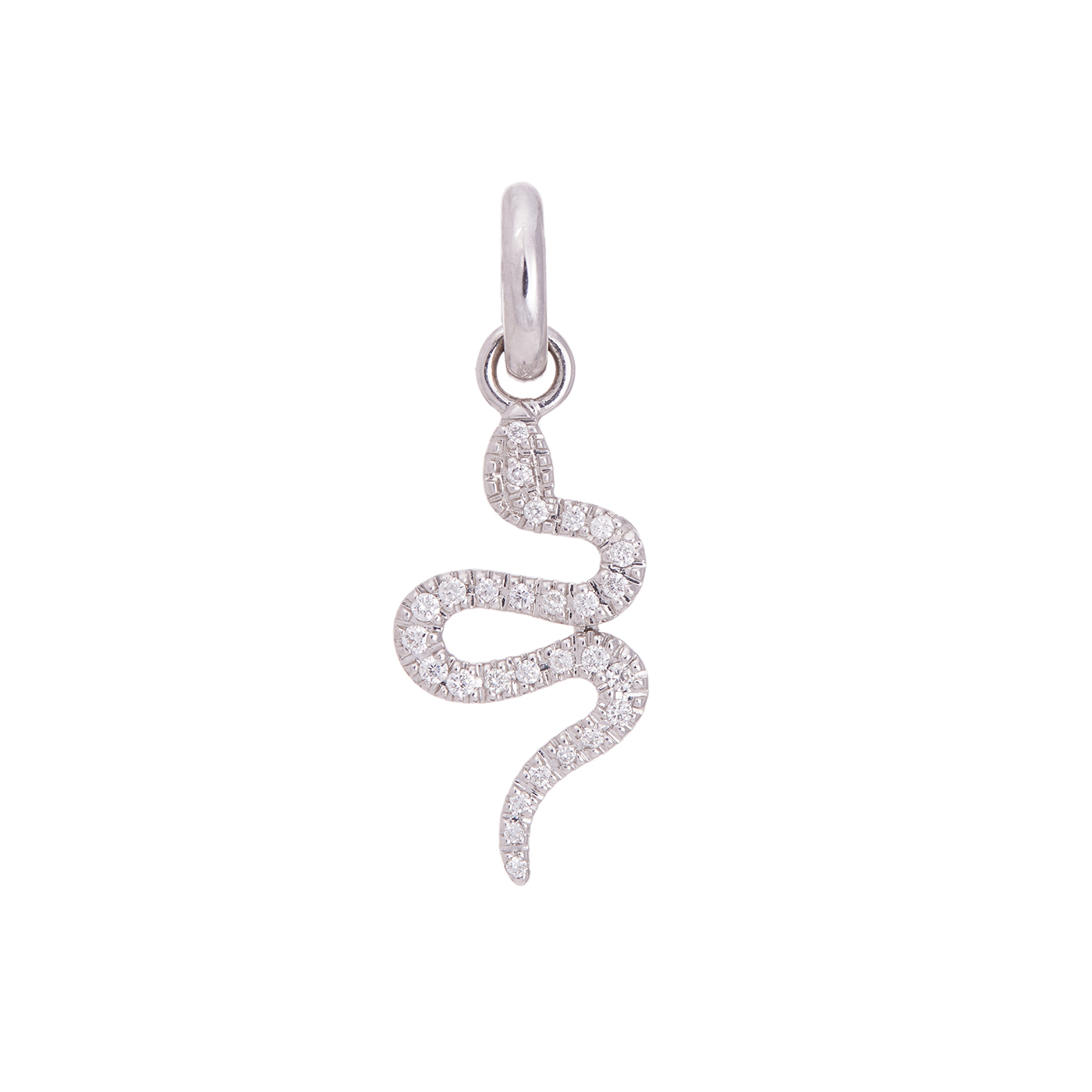 Eternal Serpent Charm with Diamonds | White Gold / 1.25 in (3.2 cm) | Charms