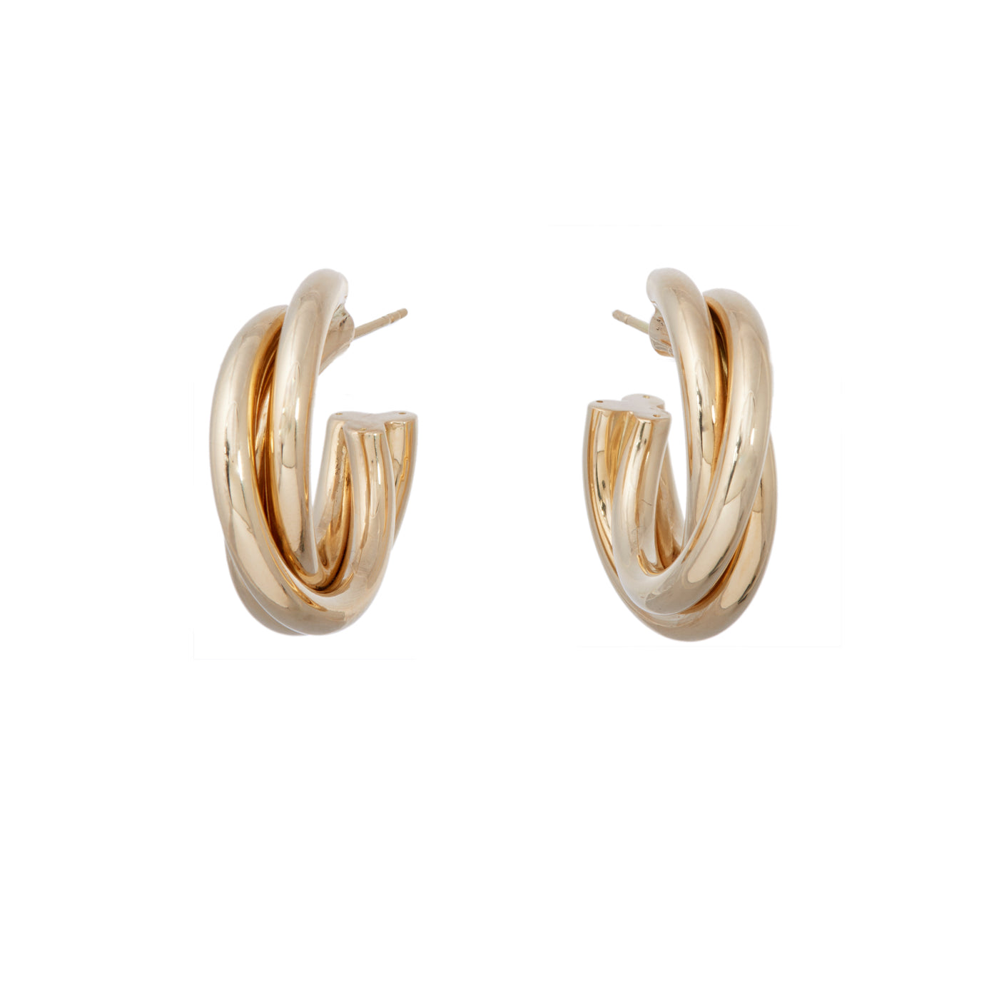 Triple Intertwined Hoop Earrings | Yellow Gold / 1.25 in (3.2 cm) | Earrings