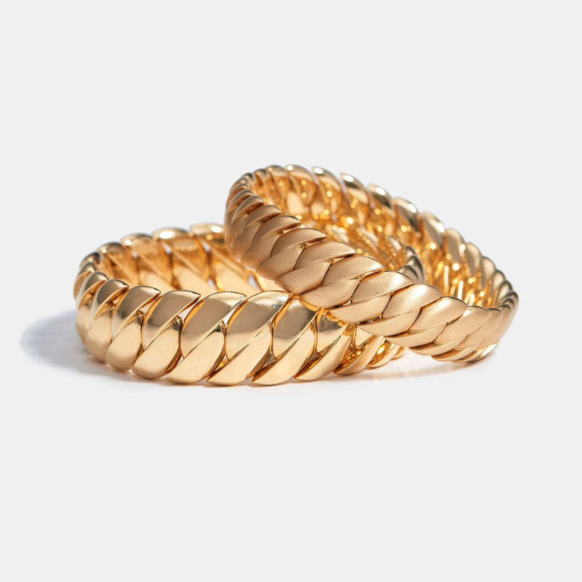 Wave Link Bracelet | Yellow Gold / 6.7 in (17 cm) | Bracelets