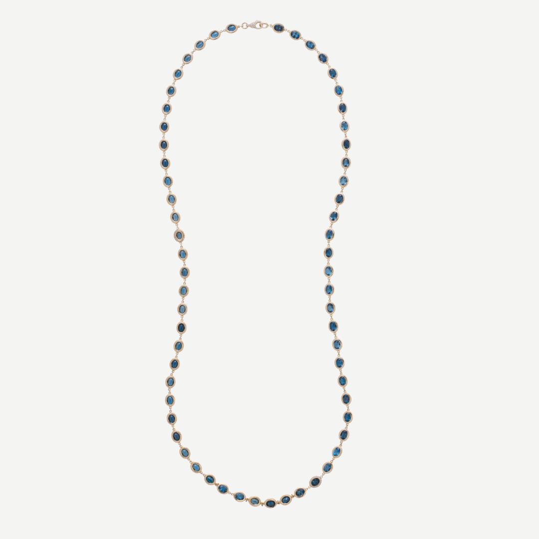 Clover Denim Blue Topaz Necklace