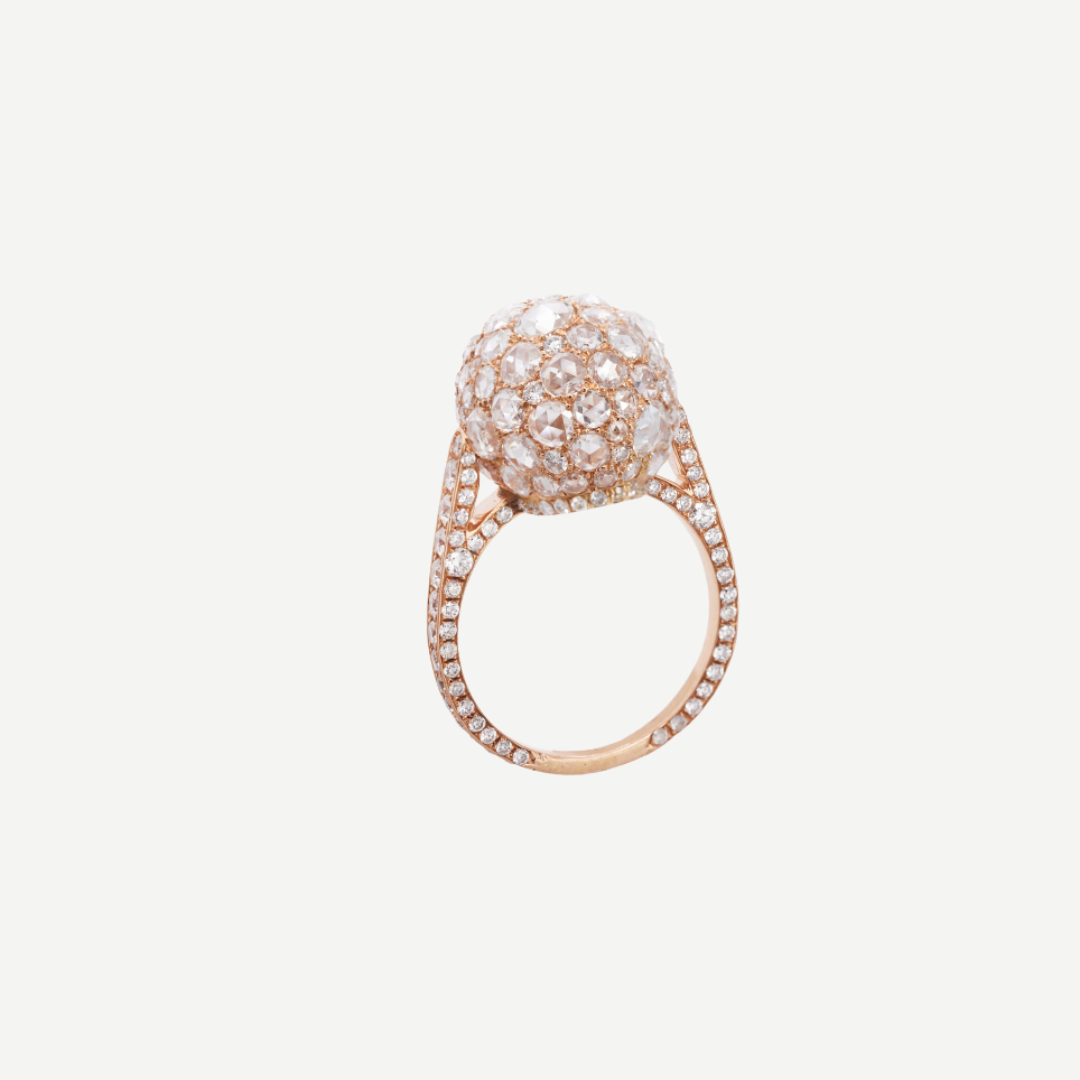 Rosebud Ring with Diamonds