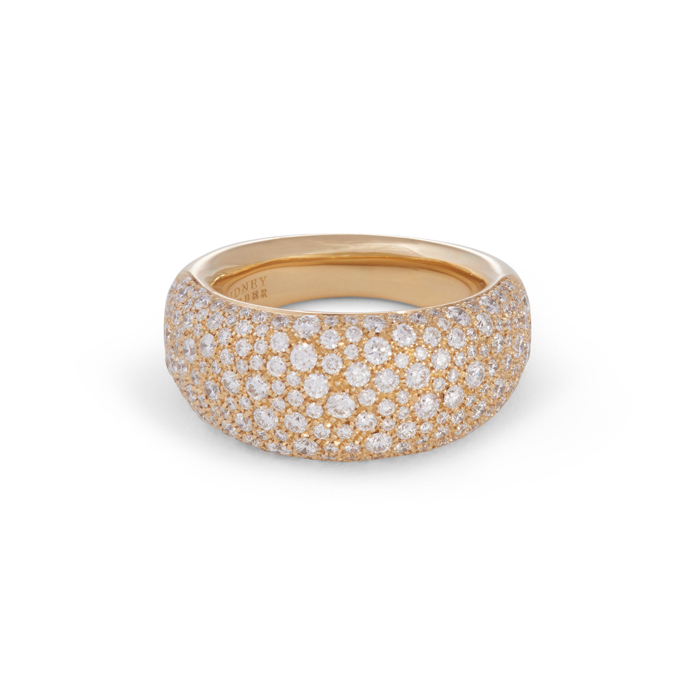 French Dome Ring with Diamond Pavé