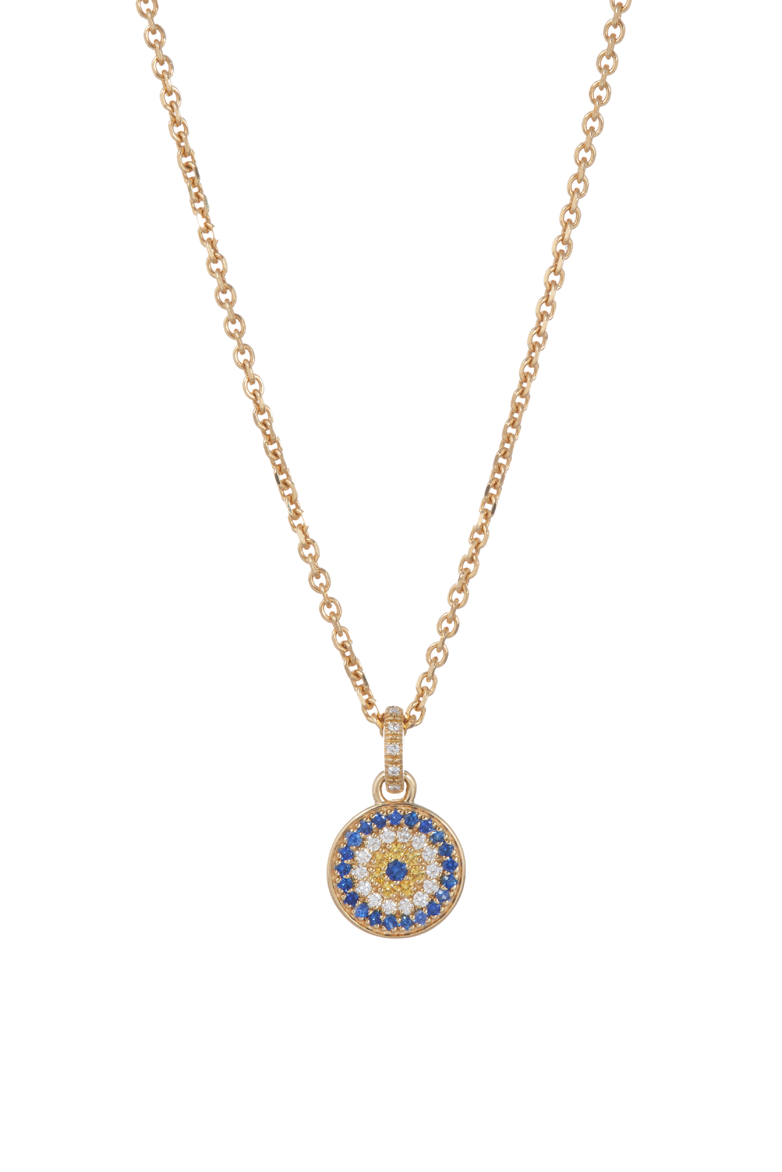 Evil Eye Charm with Diamonds & Sapphires