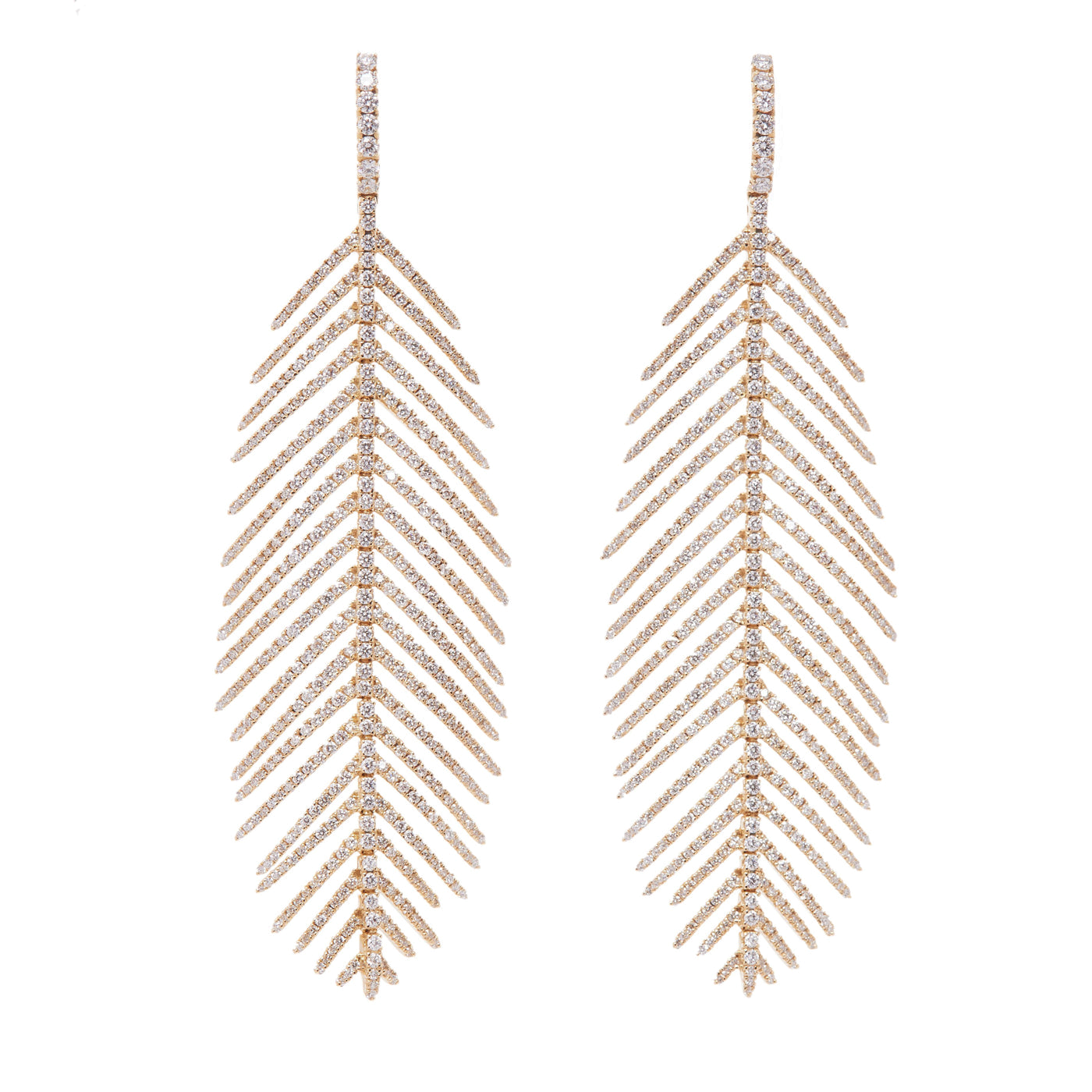 Feathers That Move Earrings with Diamond Pavé | Earrings