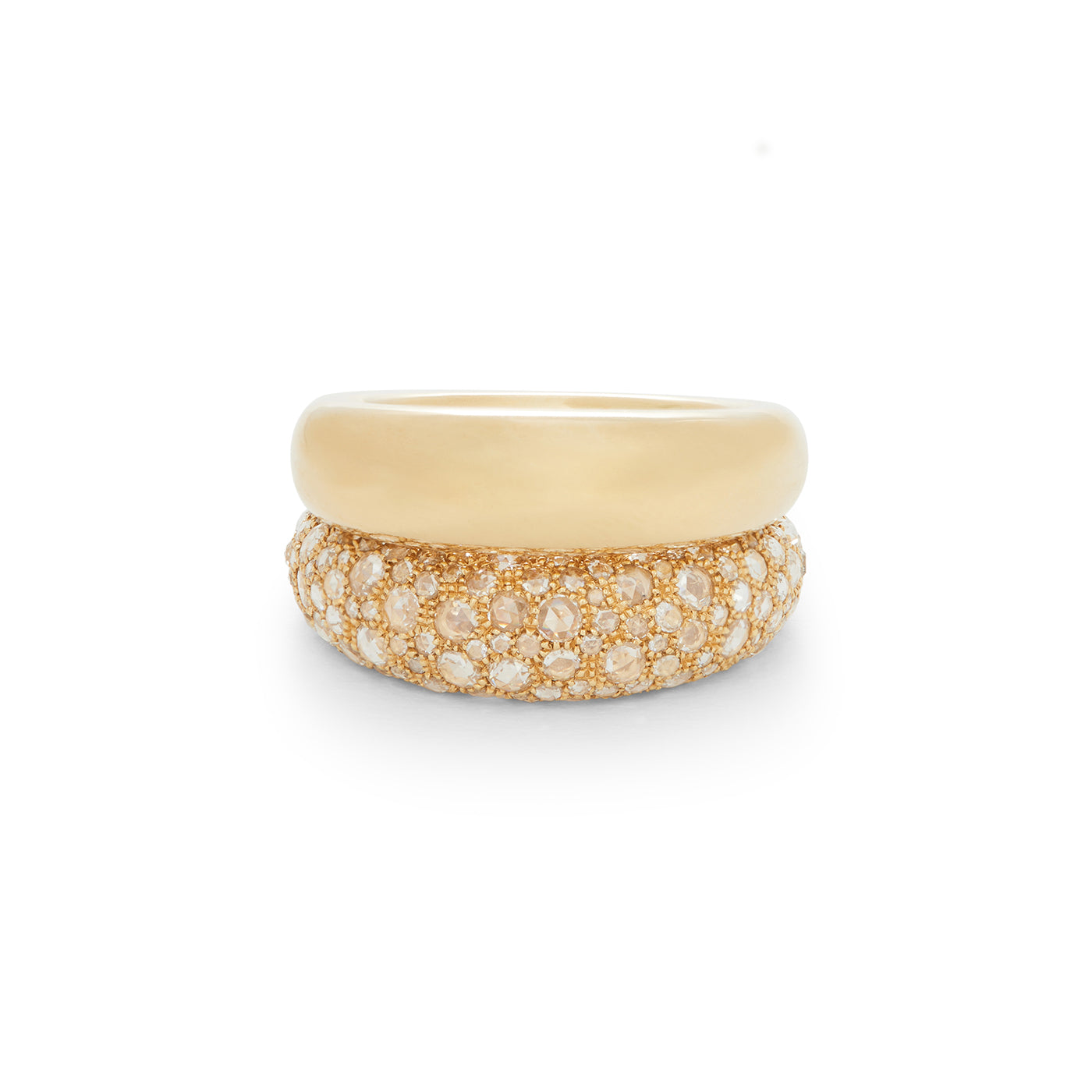 Domed Rosebud Ring with Diamonds | Yellow Gold | Holiday Gift Guide