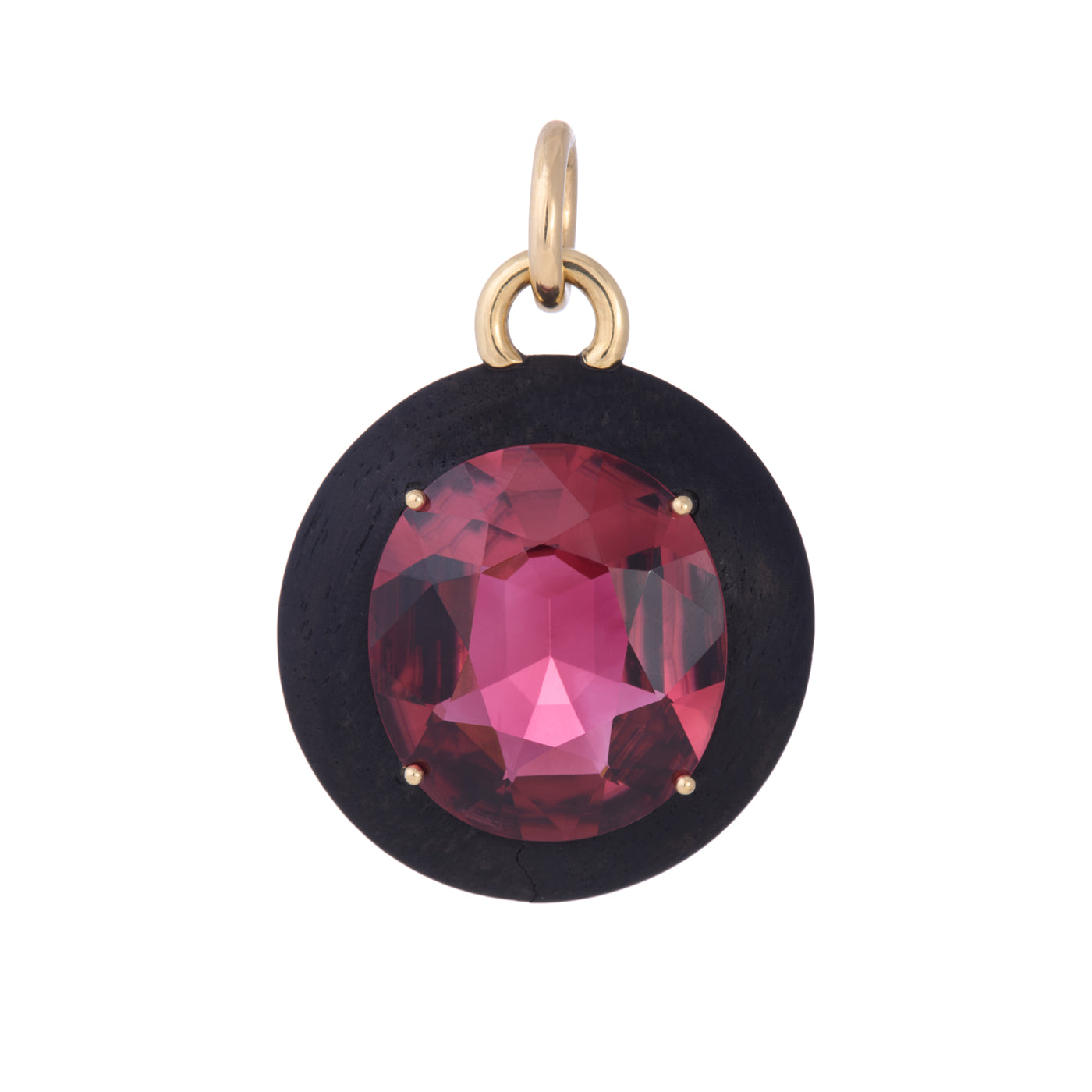 Ebony Pendant with Cushion Rubellite Tourmaline