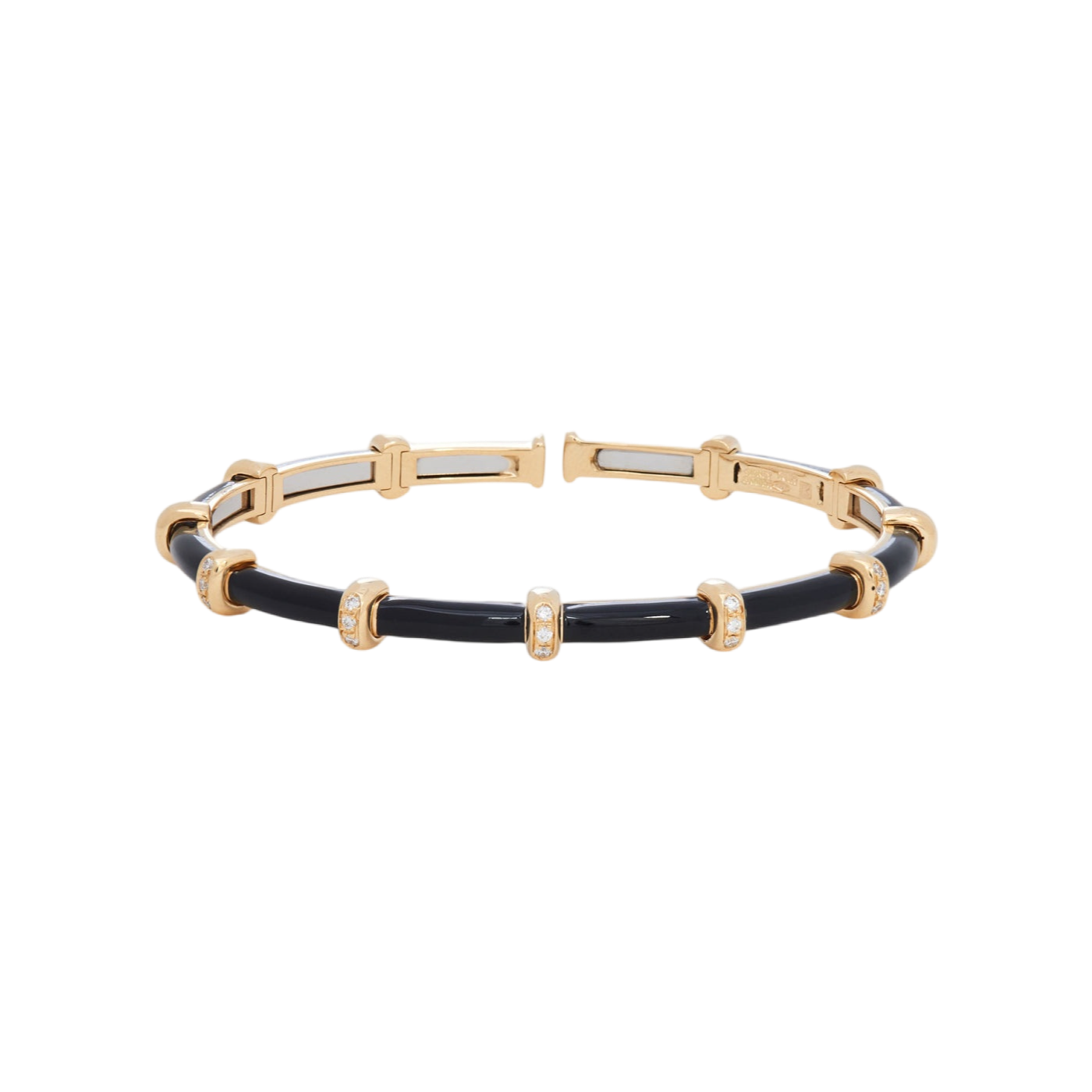 Black Enamel Carly Bracelet with Diamonds - Sidney