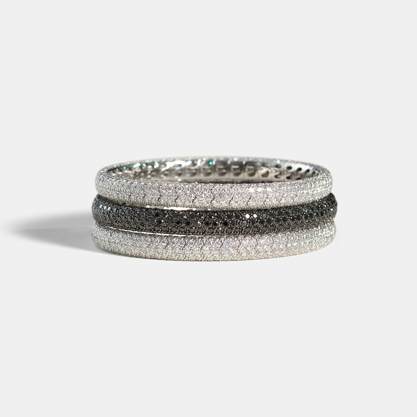 Pavé Stretch Bracelet with Black Diamonds | Bracelets