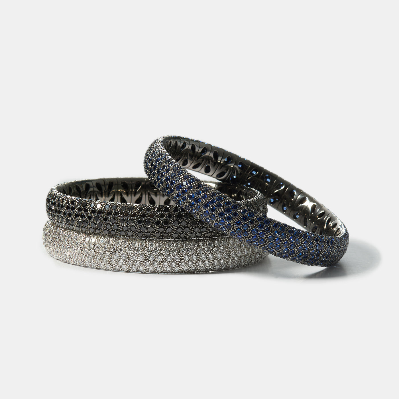 Pavé Stretch Bracelet with Black Diamonds | Bracelets Bracelets