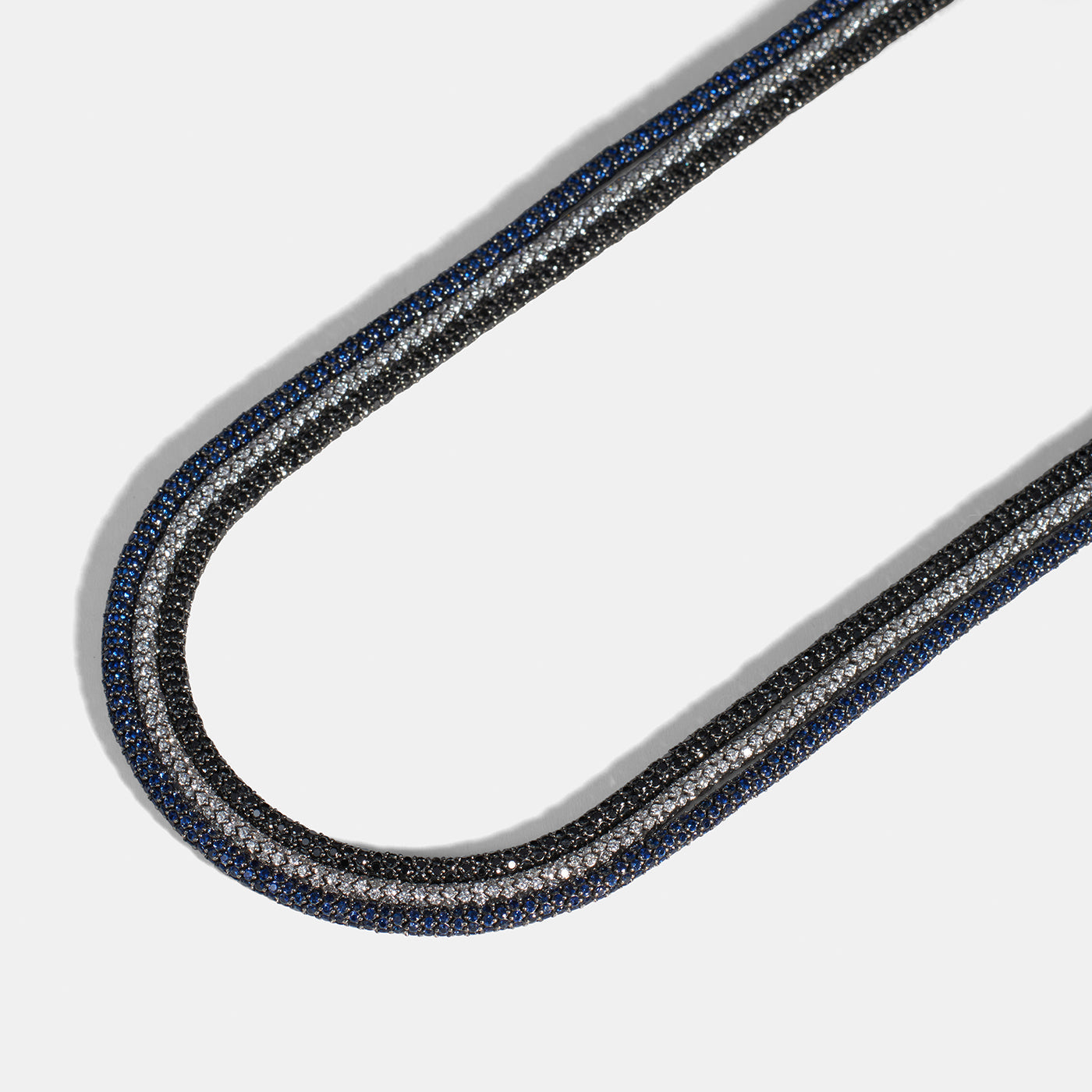 Rope Necklace with Black Diamonds | White Gold with Black Diamonds / 20 in (50 cm) | Necklaces