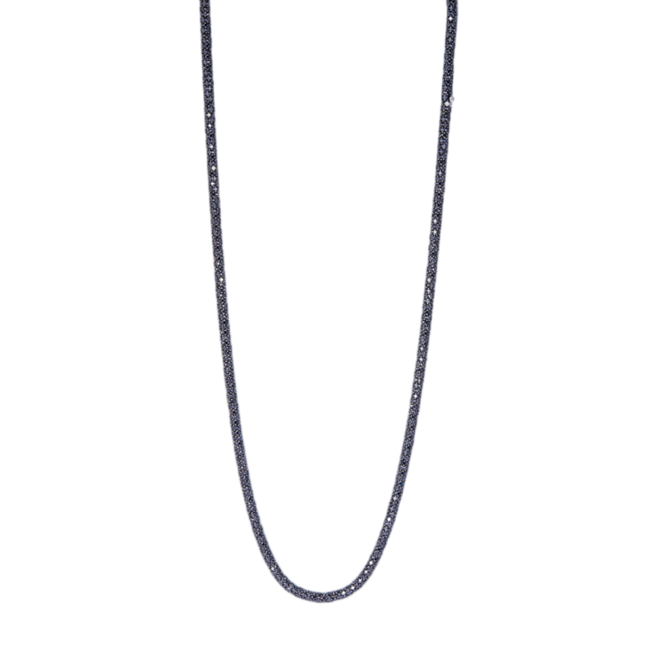 Rope Necklace with Black Diamonds | White Gold with Black Diamonds / 20 in (50 cm) | Necklaces