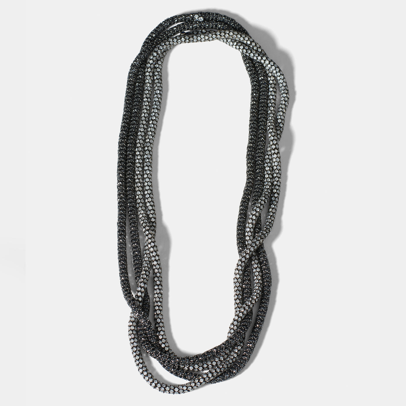 Rope Necklace with Black Diamonds | White Gold with Black Diamonds / 36 in (91.5 cm) | Necklaces